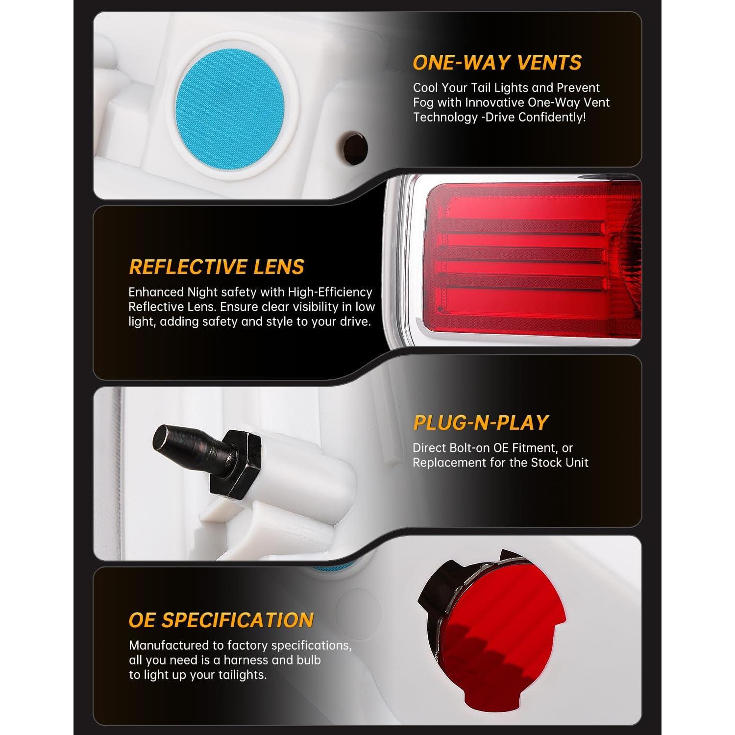 Luces Traseras de Freno OKLPF para Ford F150 2009-2014 Rojas