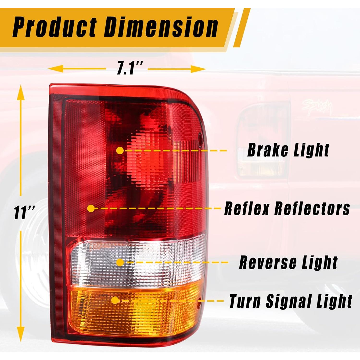 Luces Traseras Boine para Ford Ranger 1993-1997, Rojo