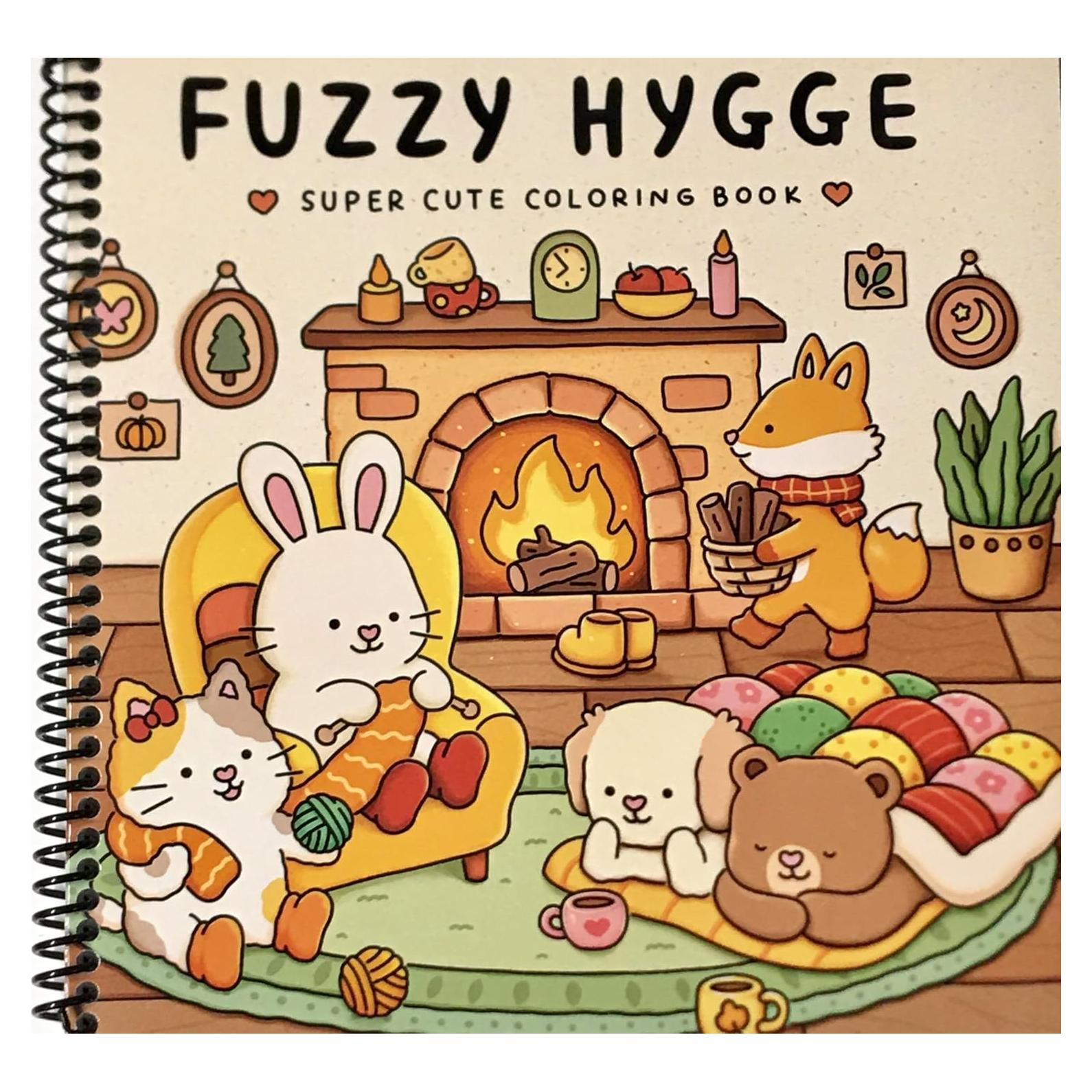 Libro de Colorear Fuzzy Hygge - Encuadernado en Espiral