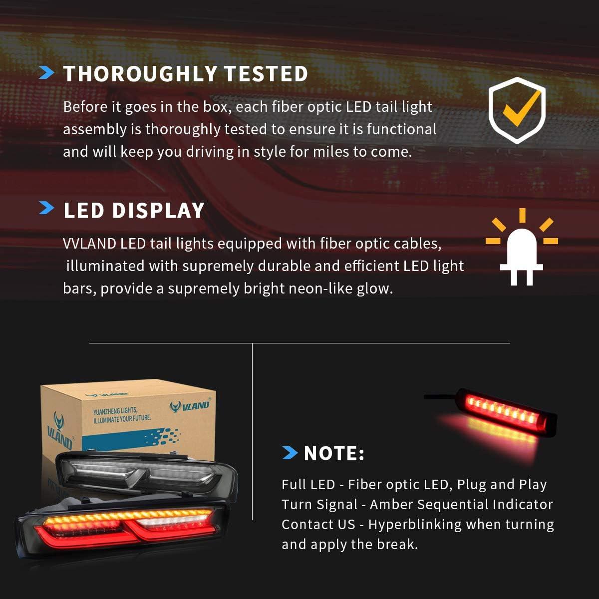 Luces Traseras LED VLAND para Chevrolet Camaro 2016-2018