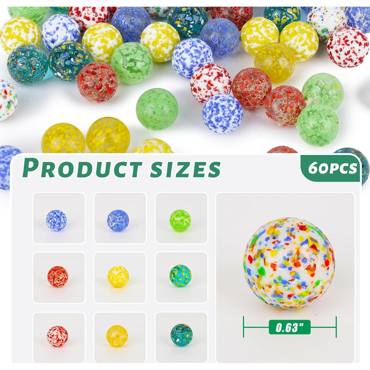 Canicas de vidrio 60PCS 3 Nutrias para juegos y manualidades