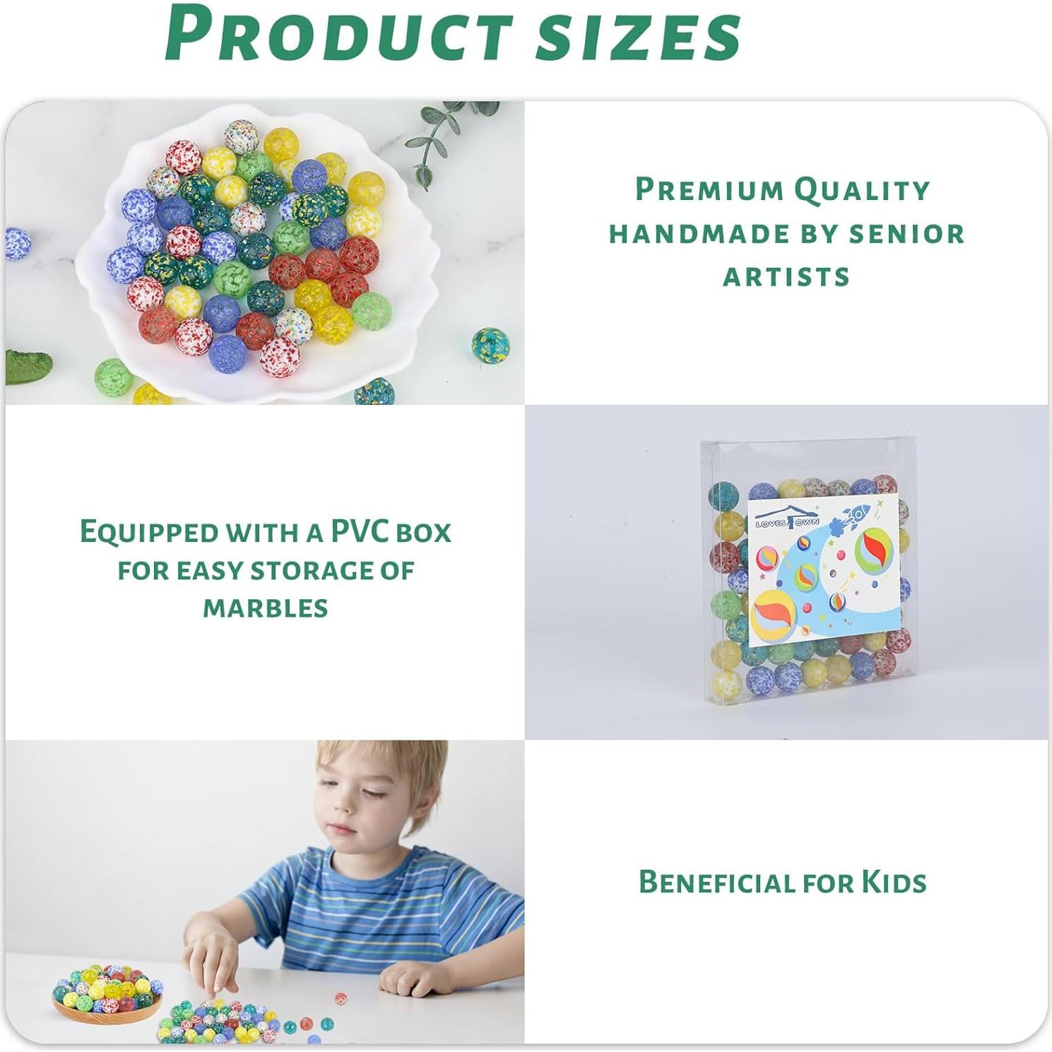 Canicas de vidrio 60PCS 3 Nutrias para juegos y manualidades