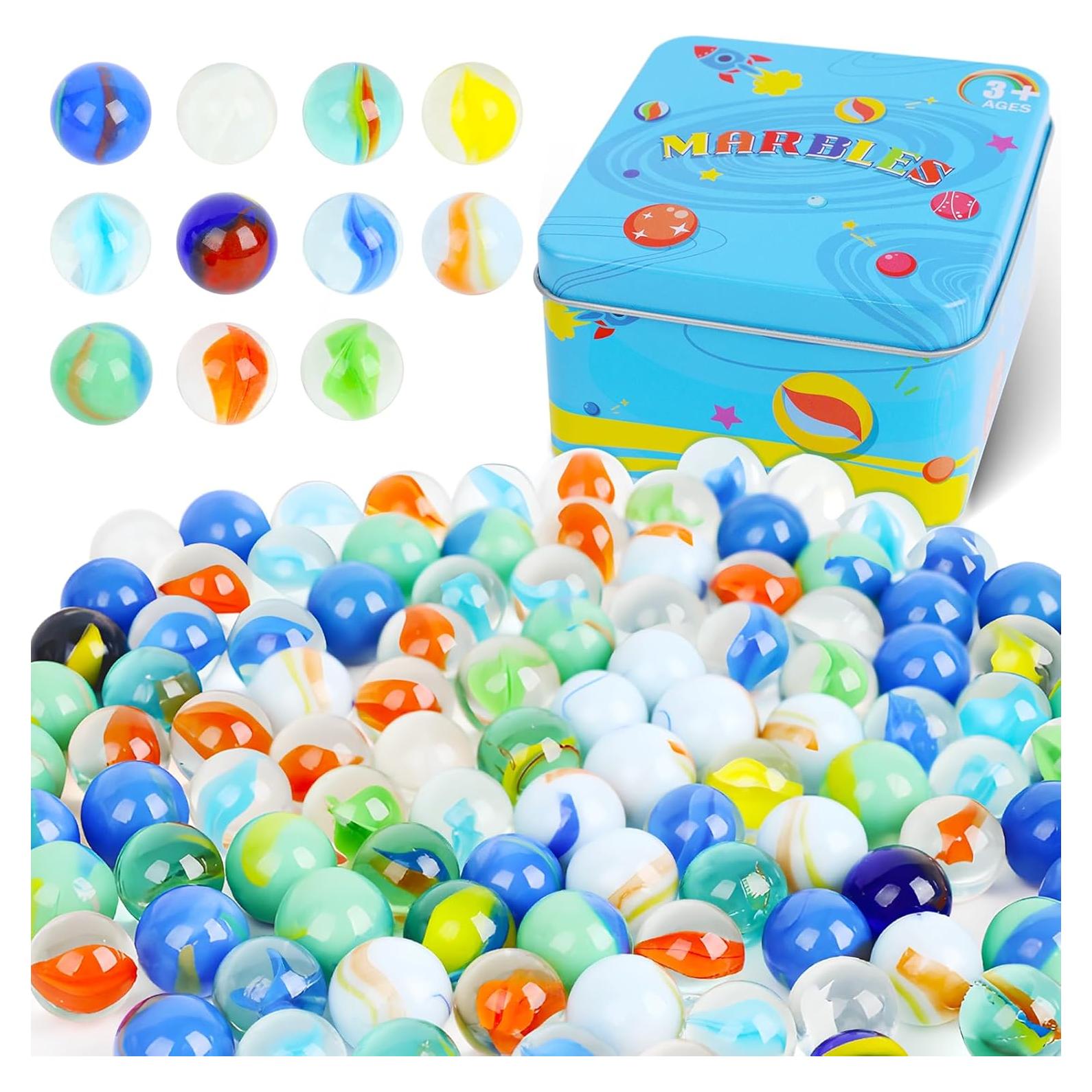 Canicas de vidrio 110PCS 3 Nutrias para juegos y decoración