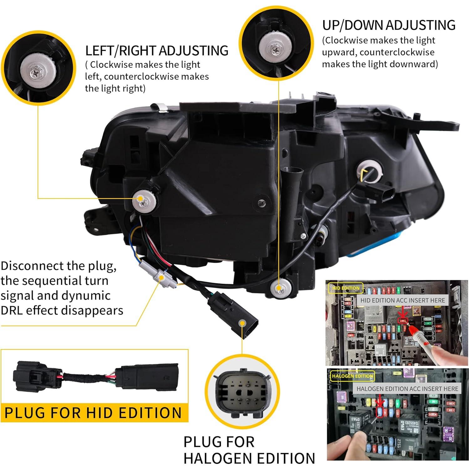 Faros LED VLAND para Chevrolet Camaro 2016-2018 LT, SS, RS, ZL