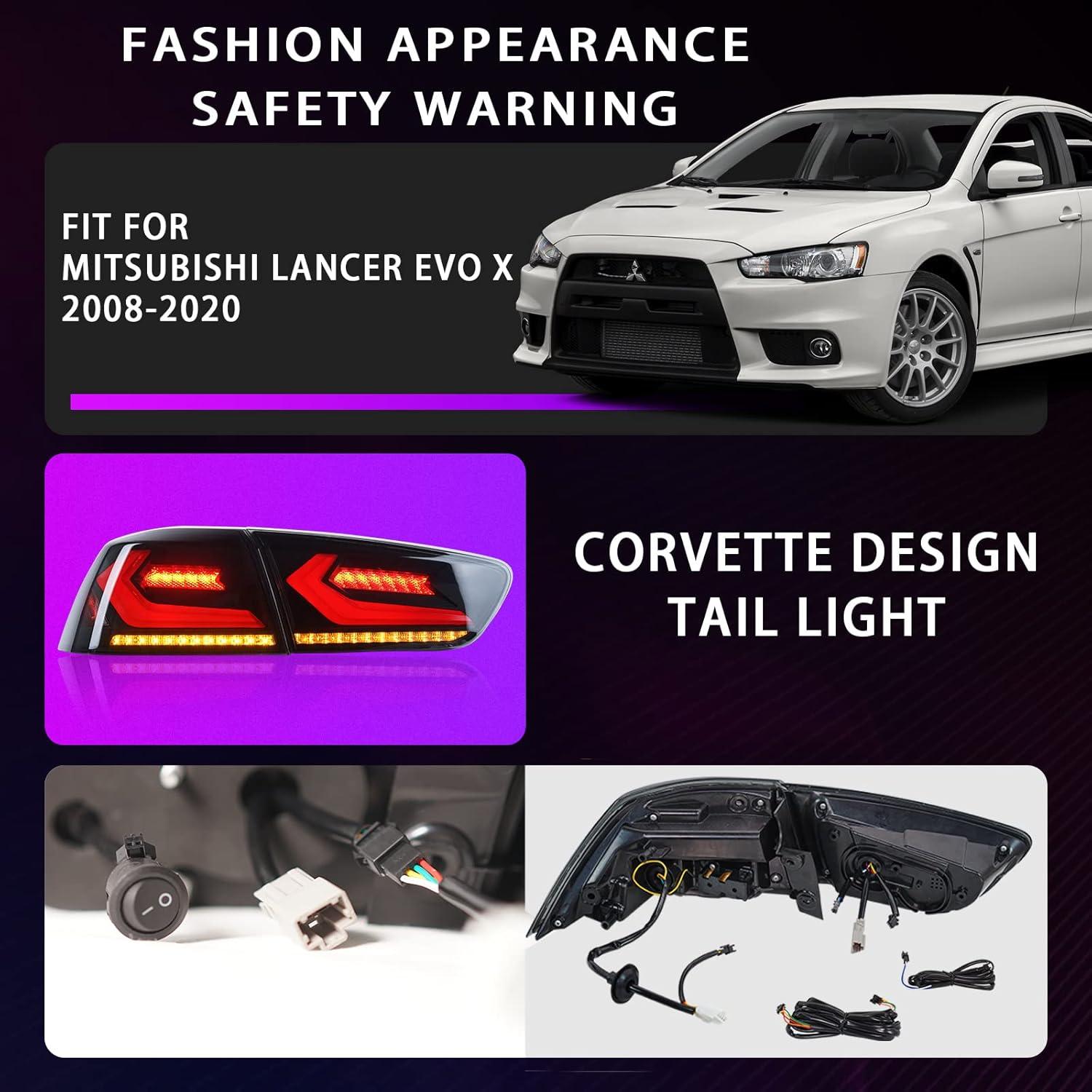 Luces traseras Archaic ahumadas para Mitsubishi Lancer EVO X 2008-2020