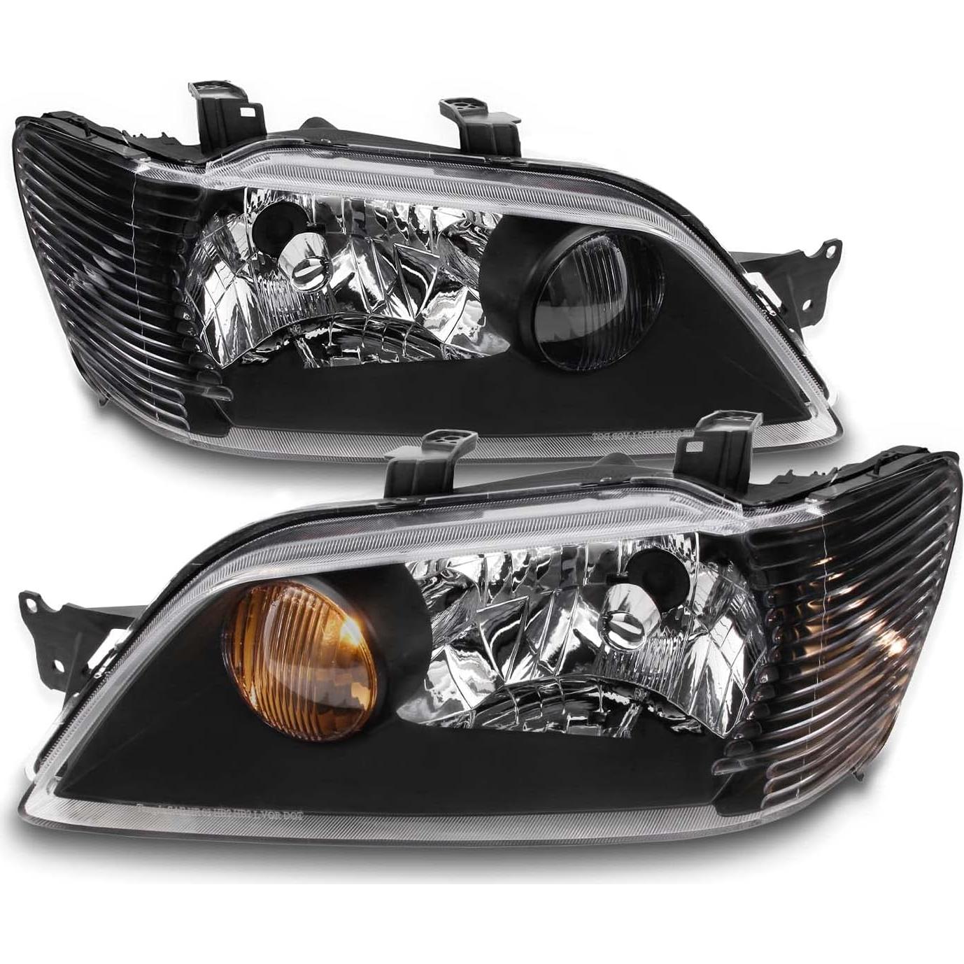 Faros Negros AKKON para Mitsubishi Lancer 2002-2003 Sedán/Wagon