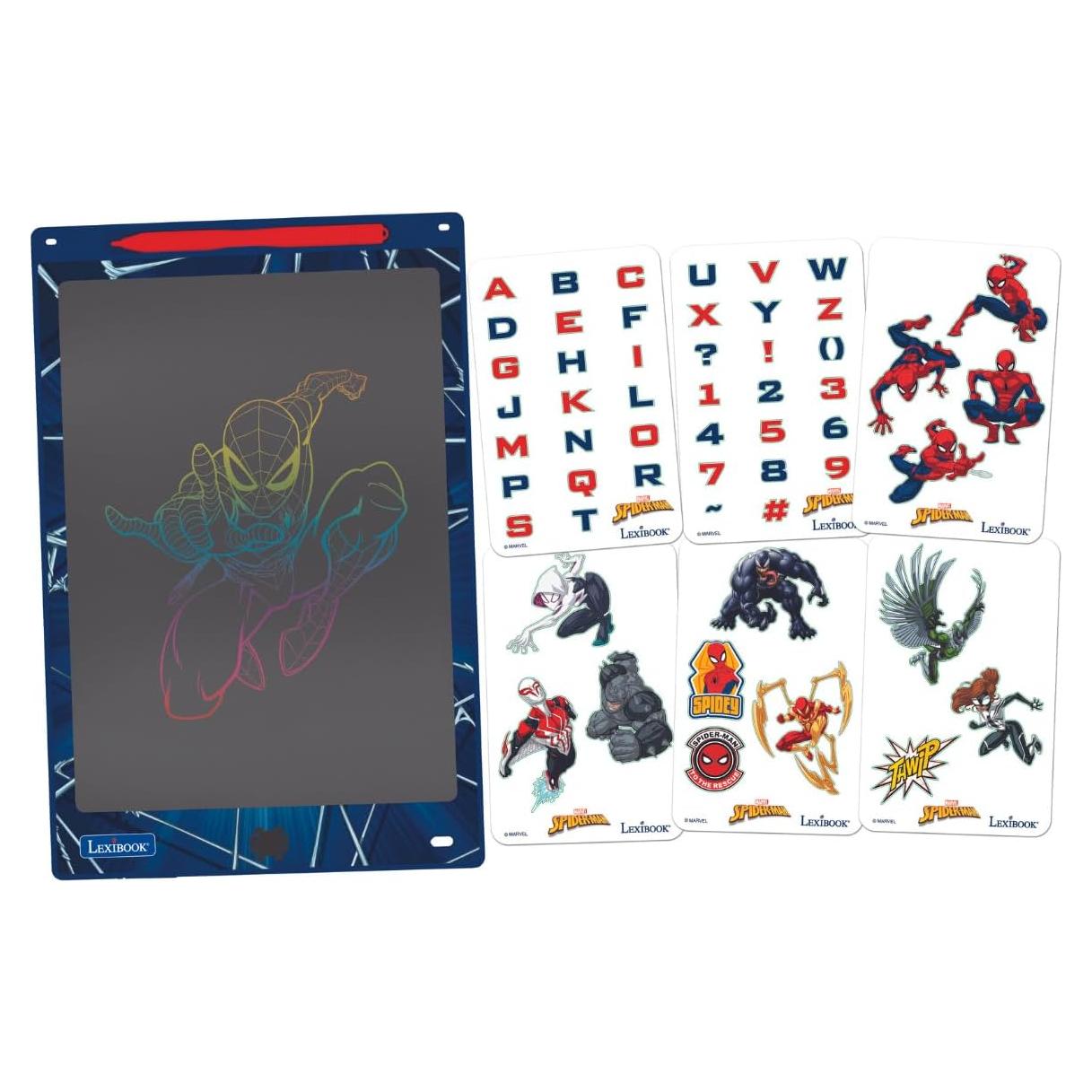 Pizarra Mágica Lexibook Spider-Man 28 cm con Plantillas