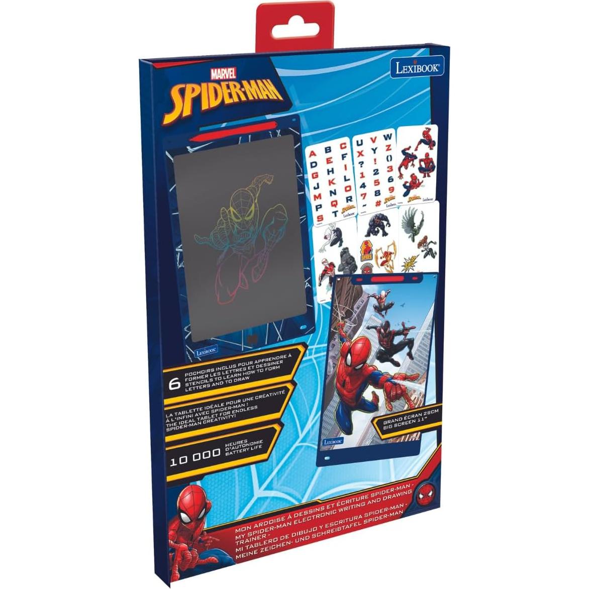 Pizarra Mágica Lexibook Spider-Man 28 cm con Plantillas