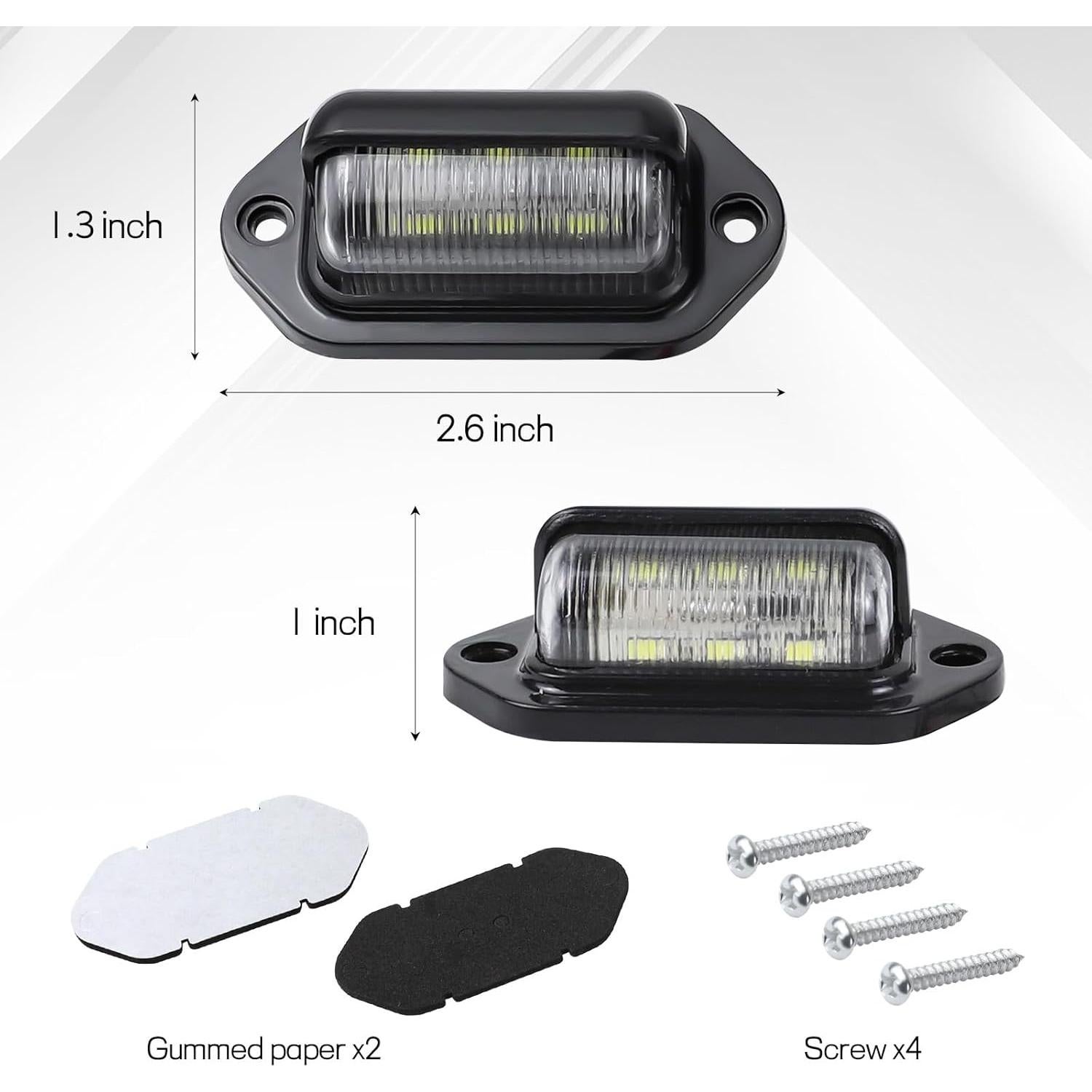 Luz de Placa de Licencia LED Hbxdeco 2 Pcs Impermeable 12V-24V