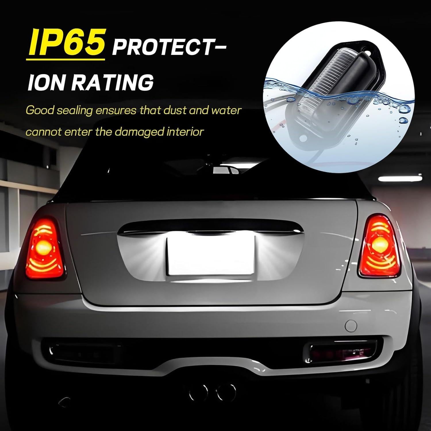 Luz de Placa de Licencia LED Hbxdeco 2 Pcs Impermeable 12V-24V