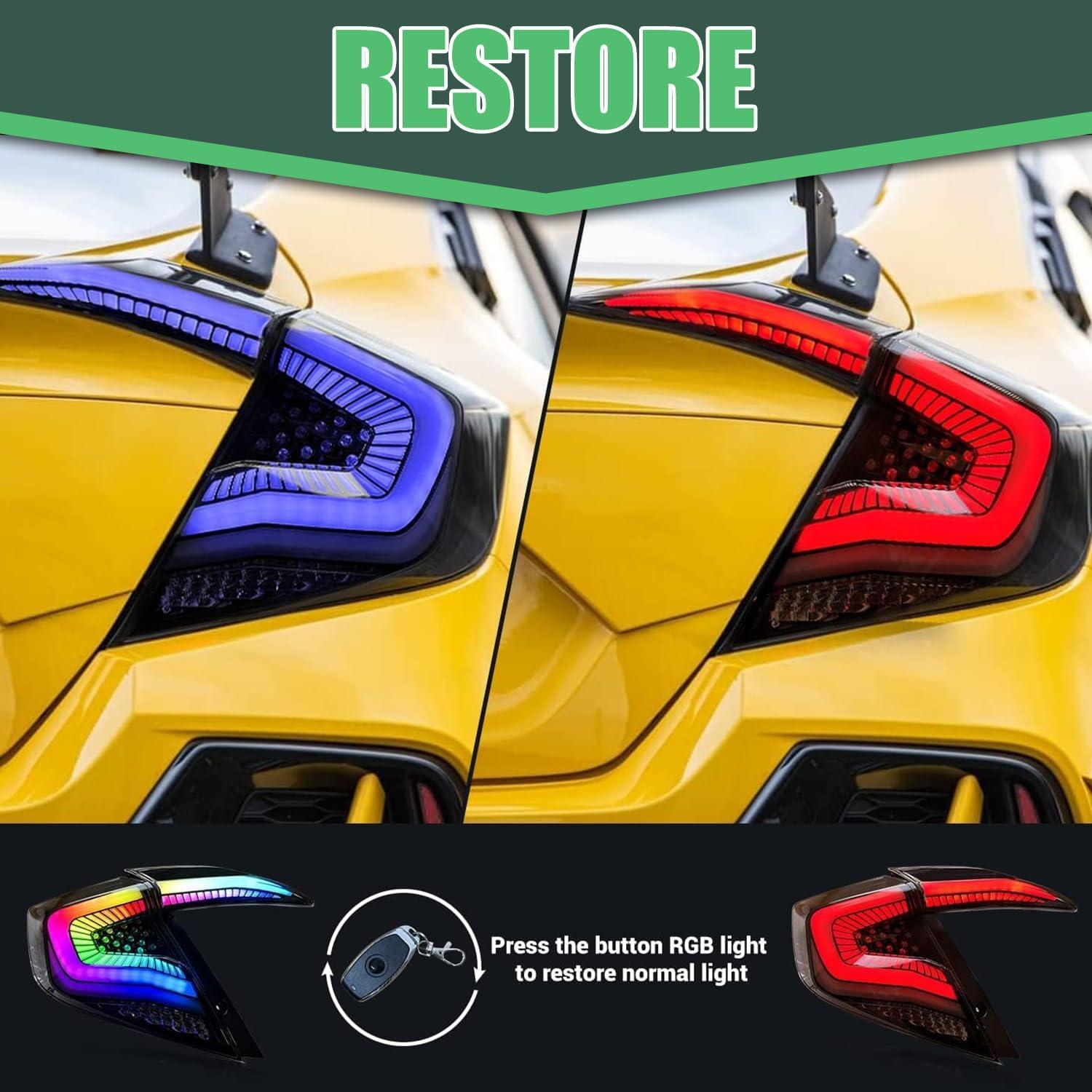 Luces Traseras LED RGB Letsdate para Honda Civic Sedan 2016-2021