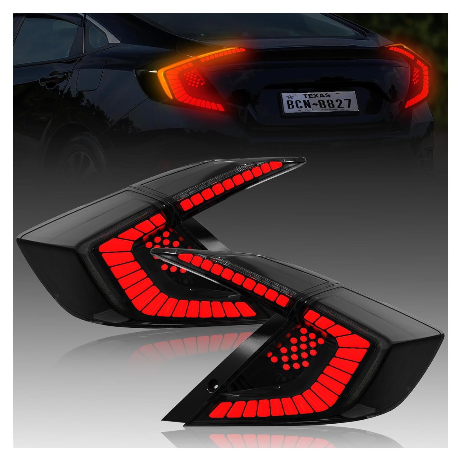 Luces Traseras LED SINYATO para Honda Civic Sedán 2016-2021