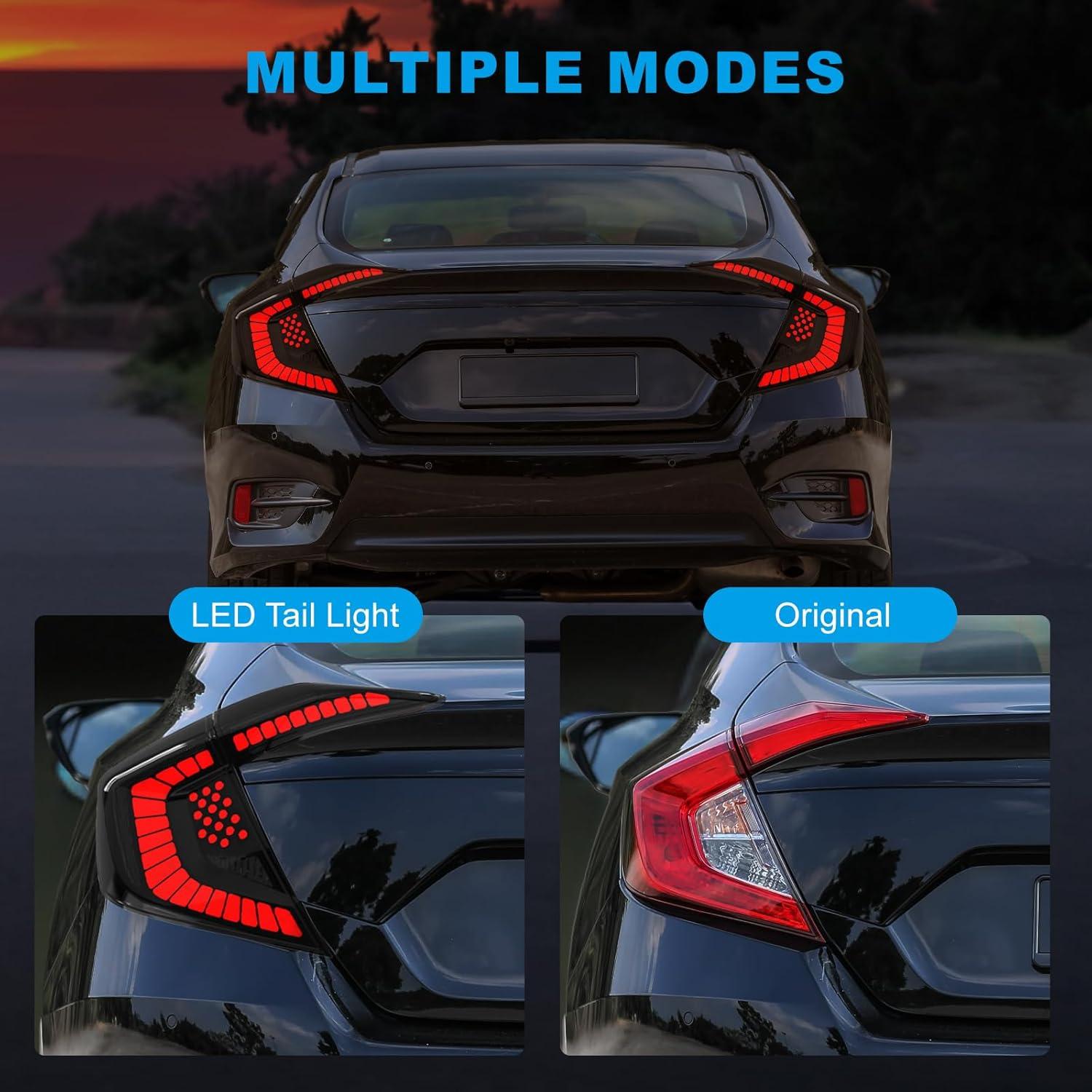 Luces Traseras LED SINYATO para Honda Civic Sedán 2016-2021