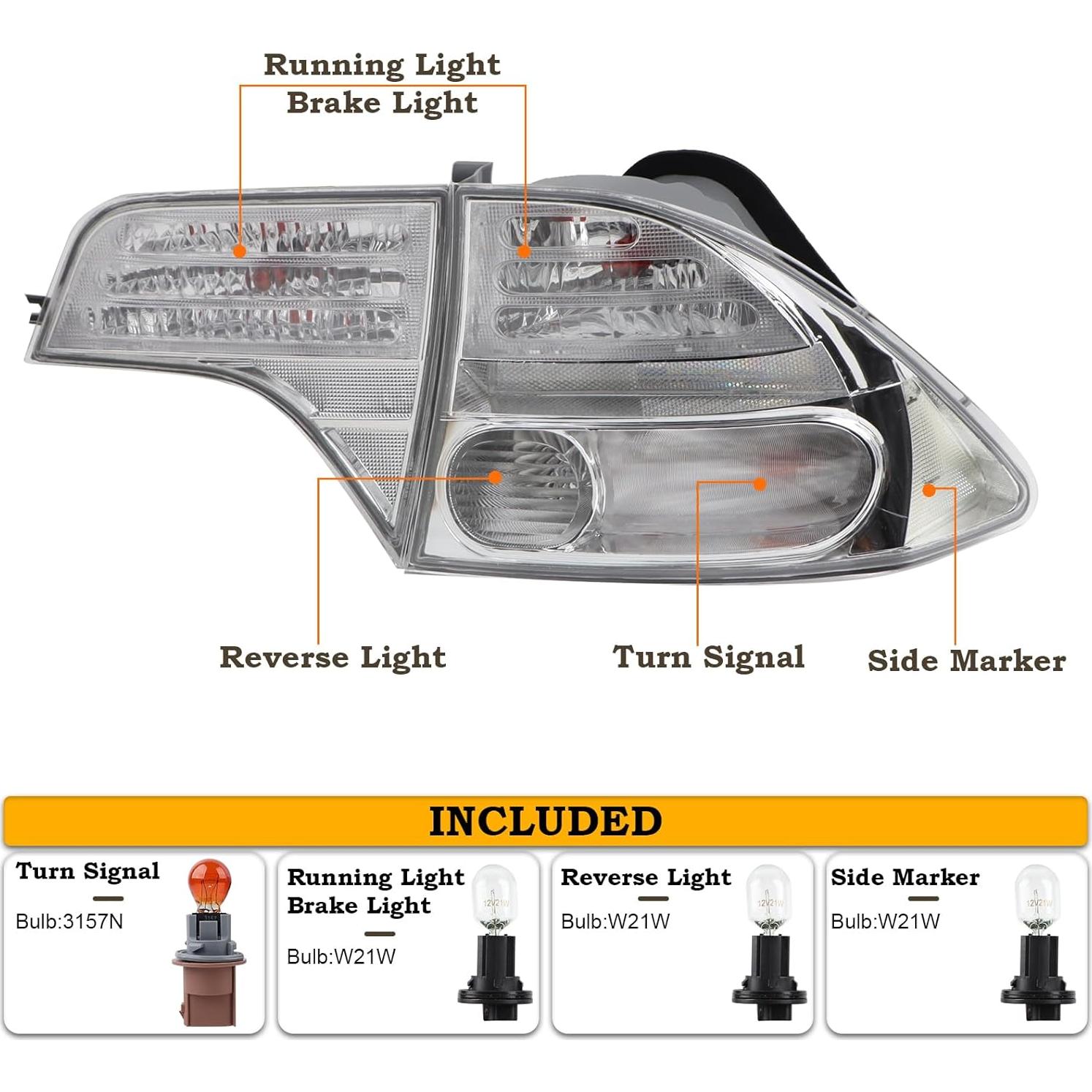 Conjunto de Lámpara Trasera KAMDKI para Honda Civic 2006-2011