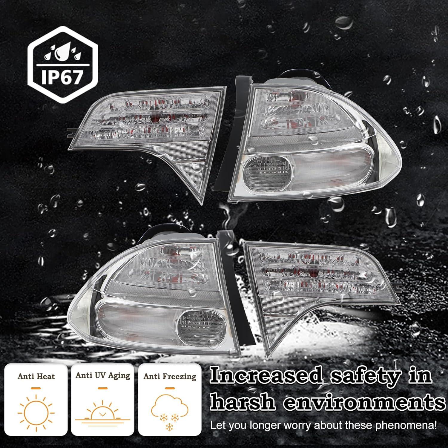 Conjunto de Lámpara Trasera KAMDKI para Honda Civic 2006-2011