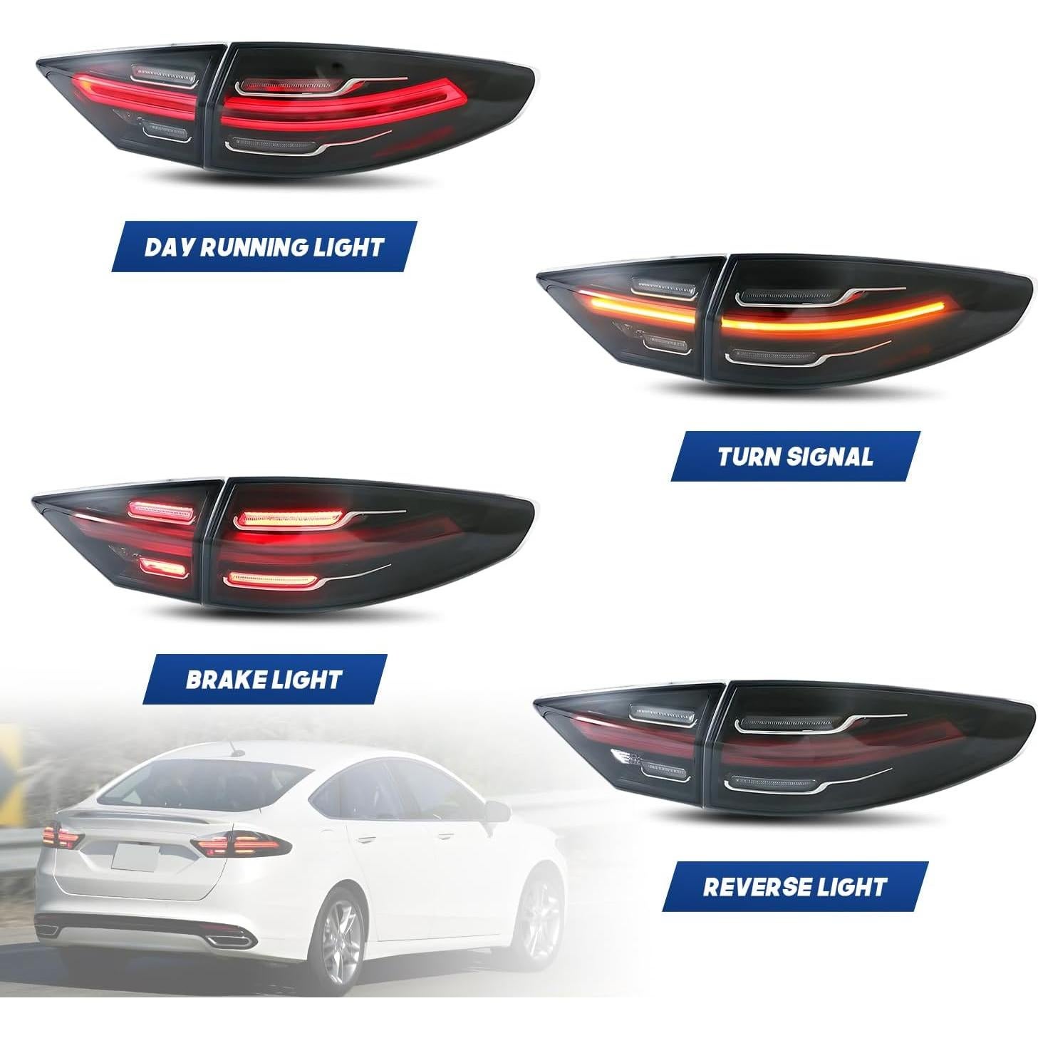 Luces Traseras LED HCMOTIONZ Ford Fusion Mondeo 2013-2016