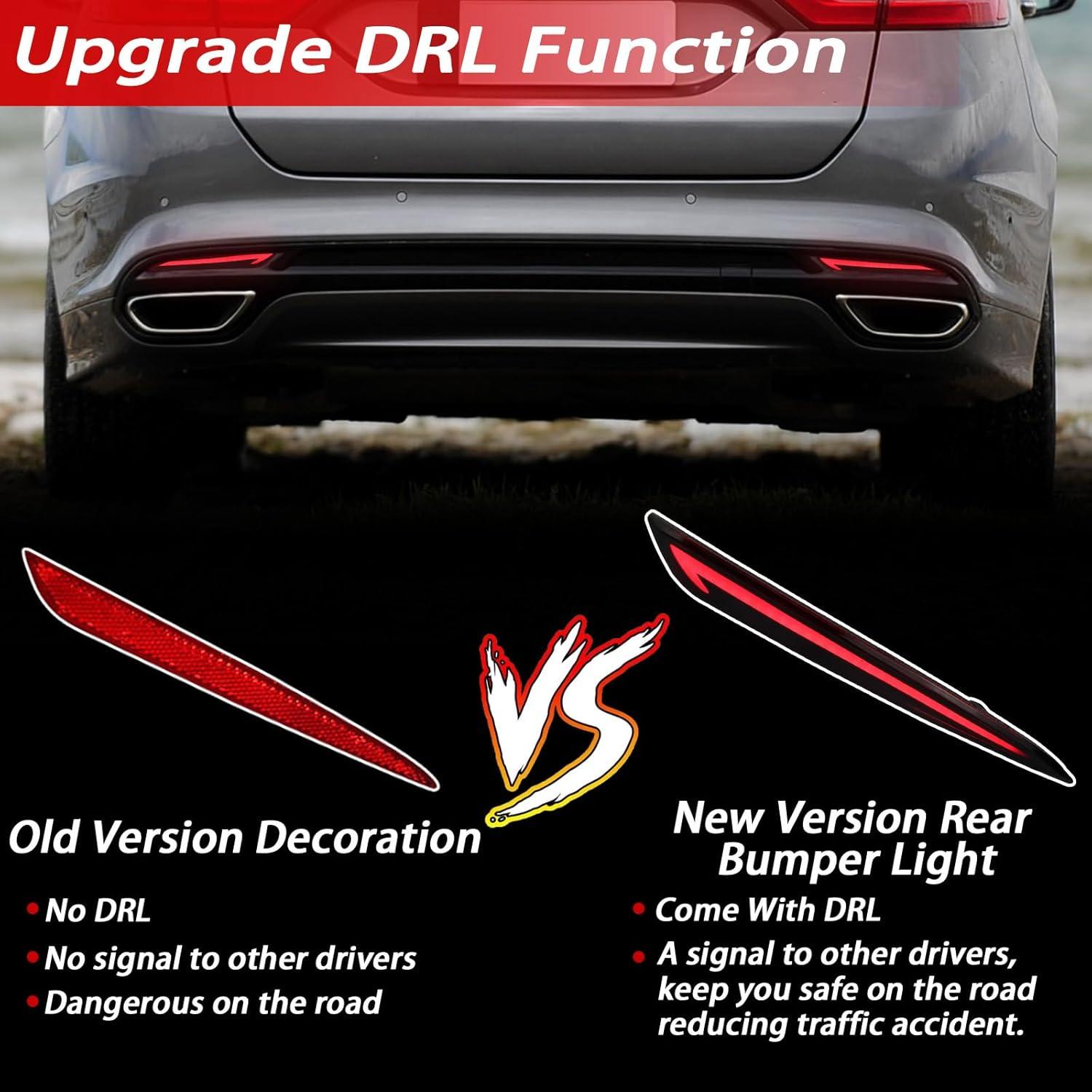 Luz Reflectora LED Trasera BINQIGOO para Ford Fusion 2013-2020