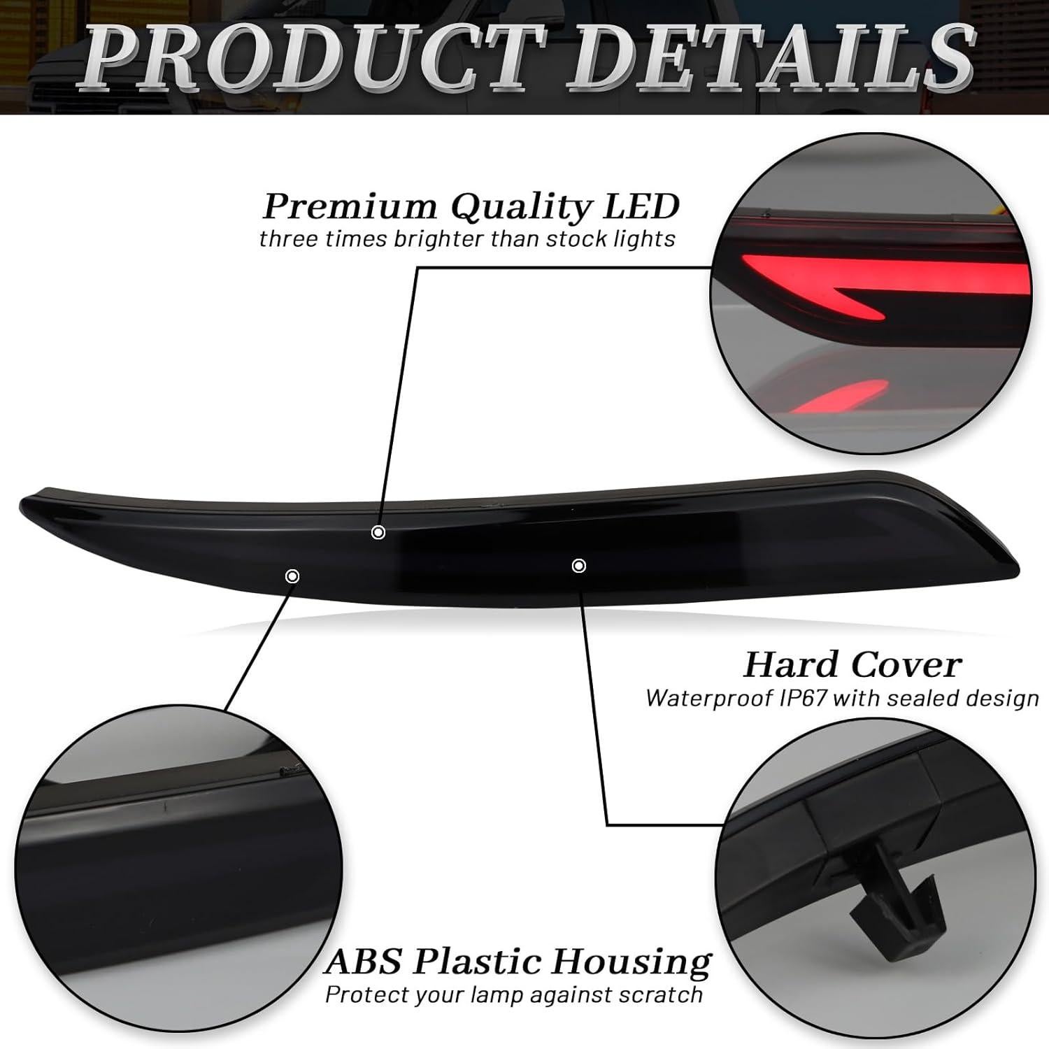 Luz Reflectora LED Trasera BINQIGOO para Ford Fusion 2013-2020