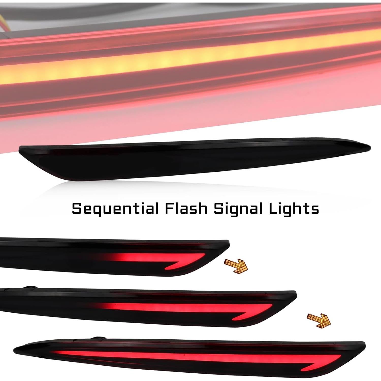 Reflector LED Rojo GEEGEETOP para Ford Fusion 2013-2020