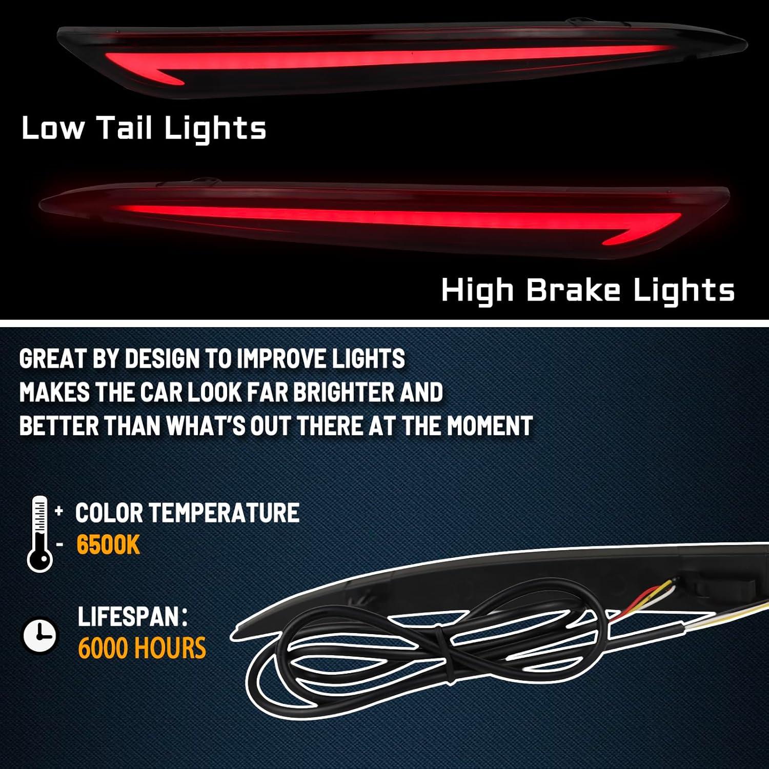 Reflector LED Rojo GEEGEETOP para Ford Fusion 2013-2020