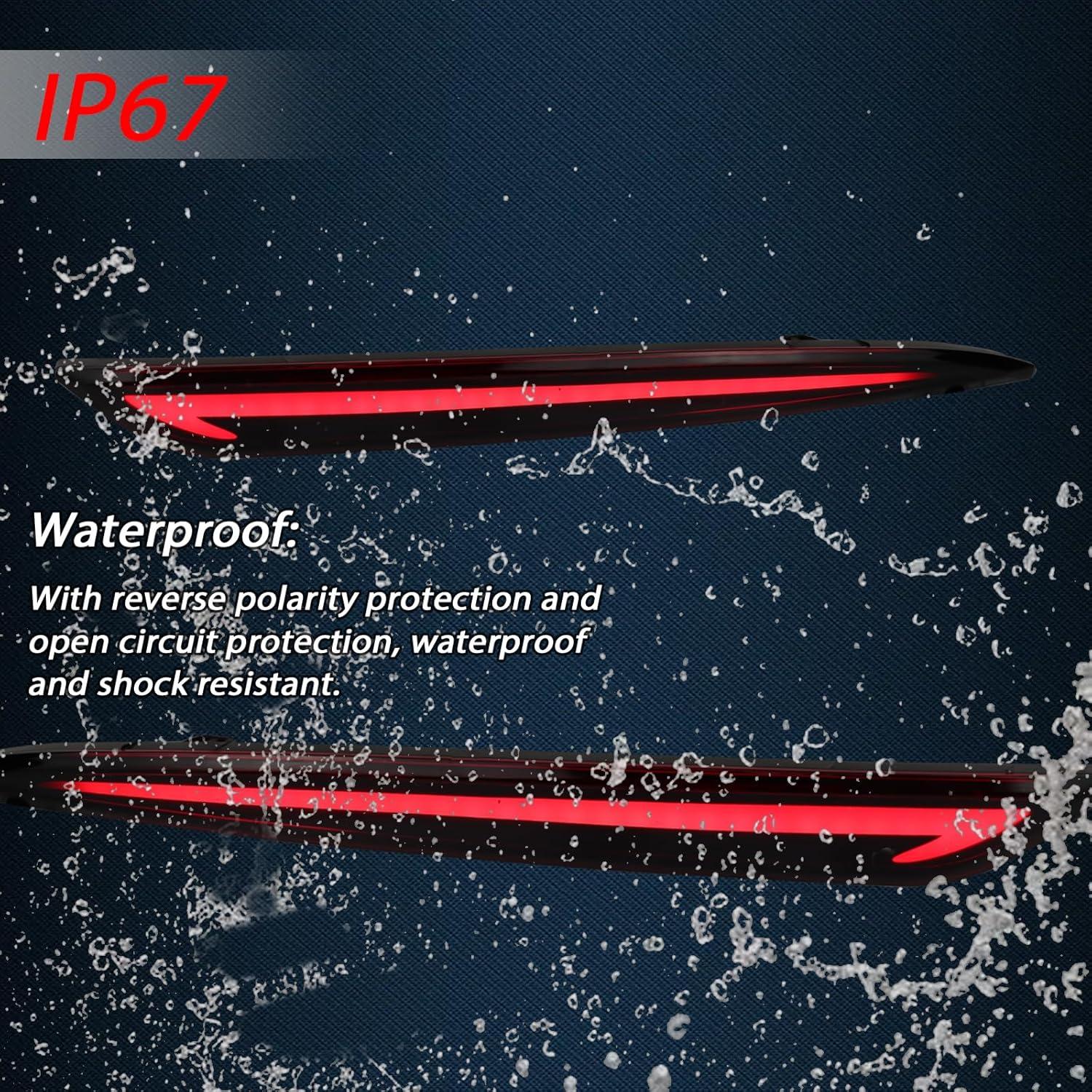 Reflector LED Rojo GEEGEETOP para Ford Fusion 2013-2020