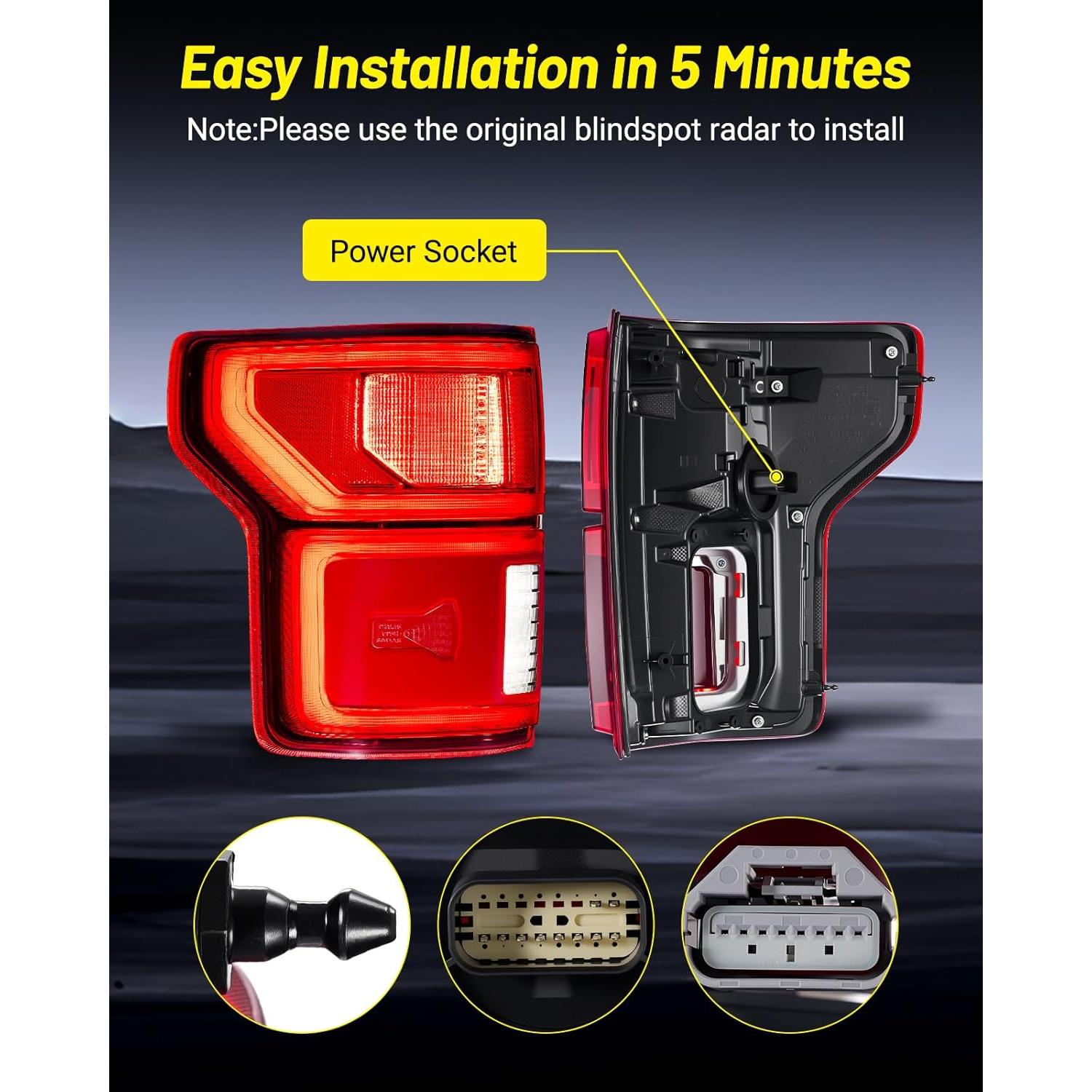 Luz Trasera LED SPBREW para Ford F-150 2018-2020 Izquierda