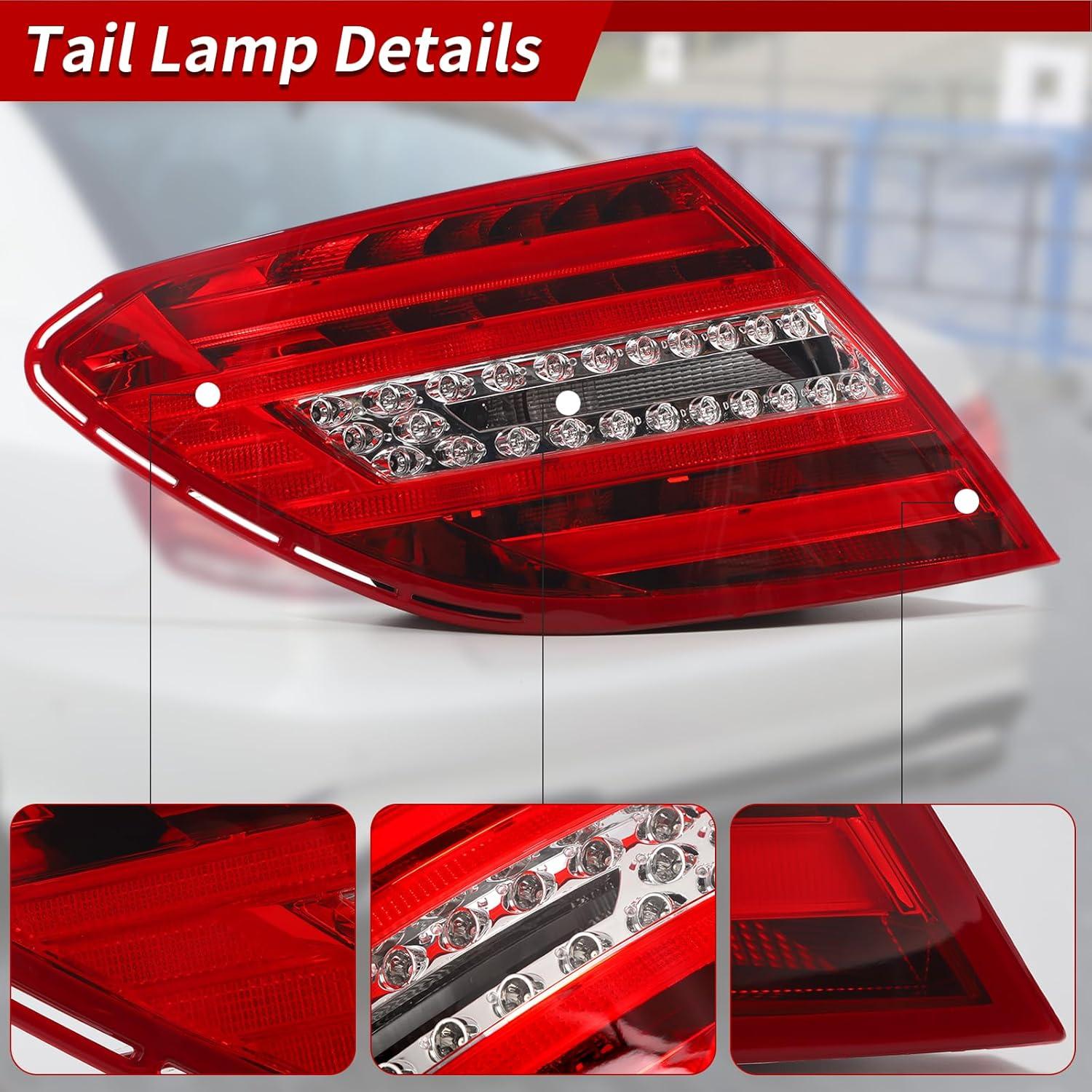 Lámpara Trasera Exterior ZXMT para Mercedes Benz W204 2011-2014