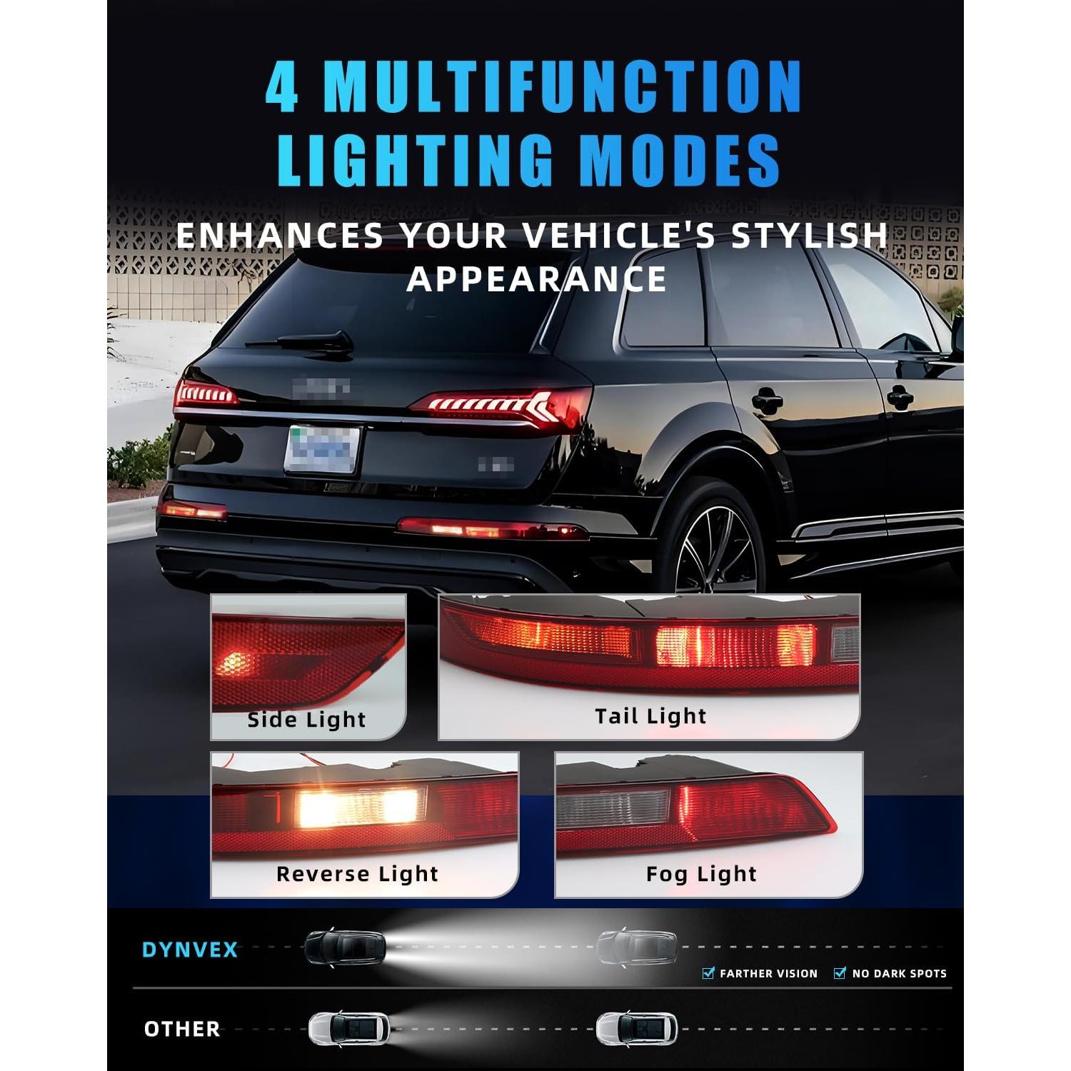 Faro Trasero LED DYNVEX para Audi Q5 2018-2023 Lente Ahumada