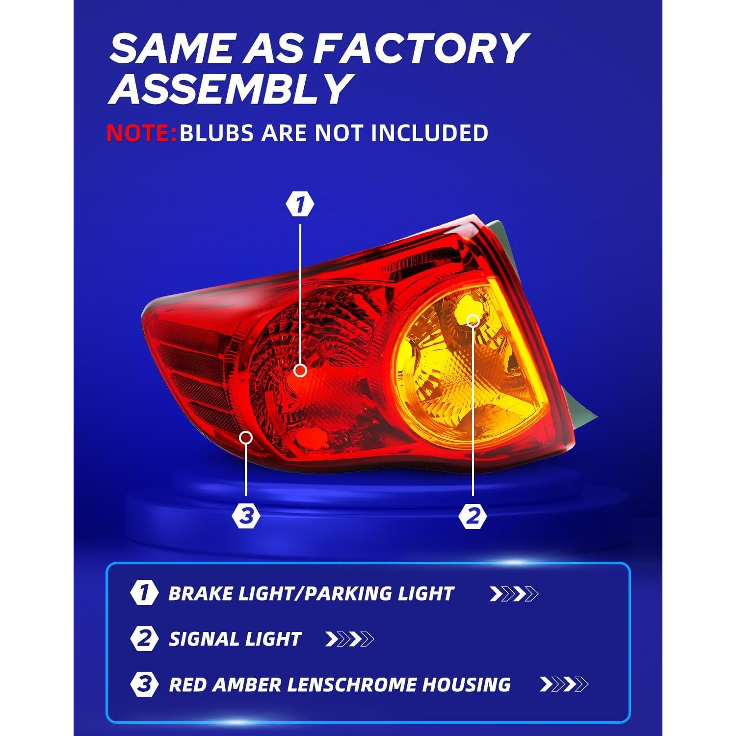 Ensamblaje de Luces Traseras AUTOONE para Toyota Corolla 2009-2010