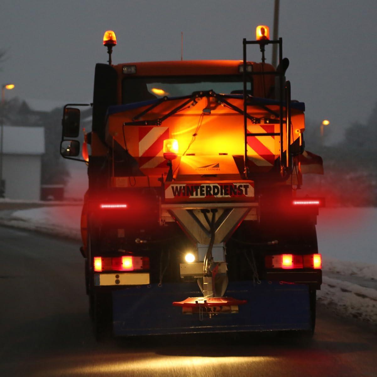 BESULEN Luz de Freno Trasera LED Impermeable 25.4 cm Rojo - 2 Pcs