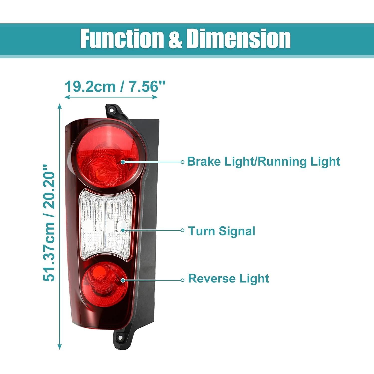 Lentes de Luz Trasera uxcell para Peugeot Partner y Citroen Berlingo 2012-2019
