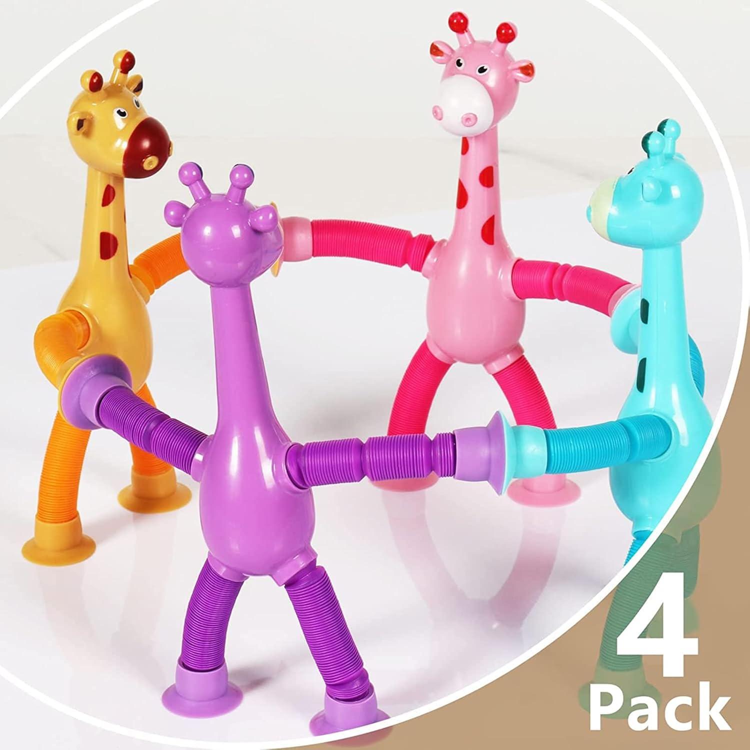 Juego de 4 Jirafas Flexibles UGJ - Juguete Sensorial para Niños