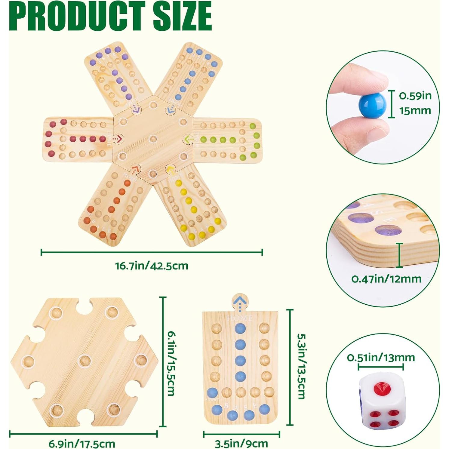 Juego de Mesa Aggravation WodGod de Madera con 30 Canicas