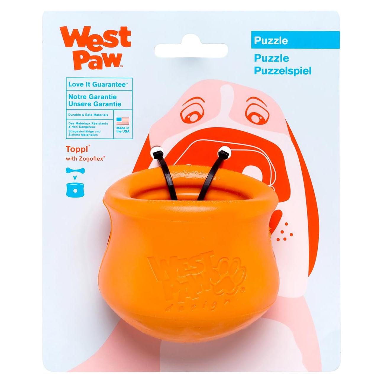Juguete Interactivo para Perros West Paw Toppl 7,62 cm Mandarina