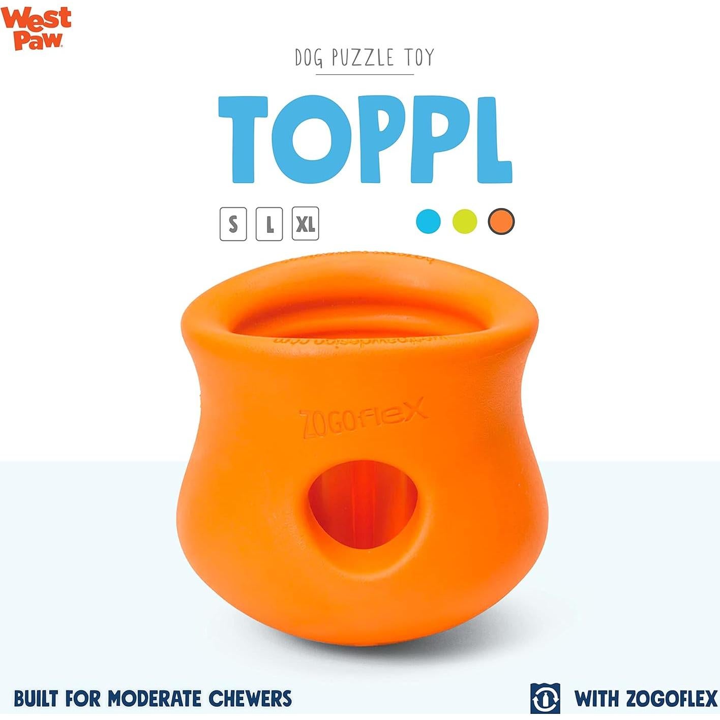 Juguete Interactivo para Perros West Paw Toppl 7,62 cm Mandarina