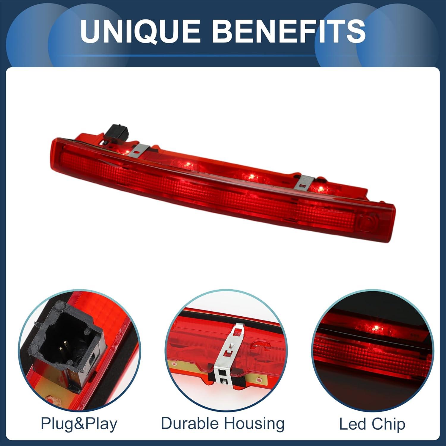 Luz de freno LED VekAuto 32.5cm roja impermeable para Renault