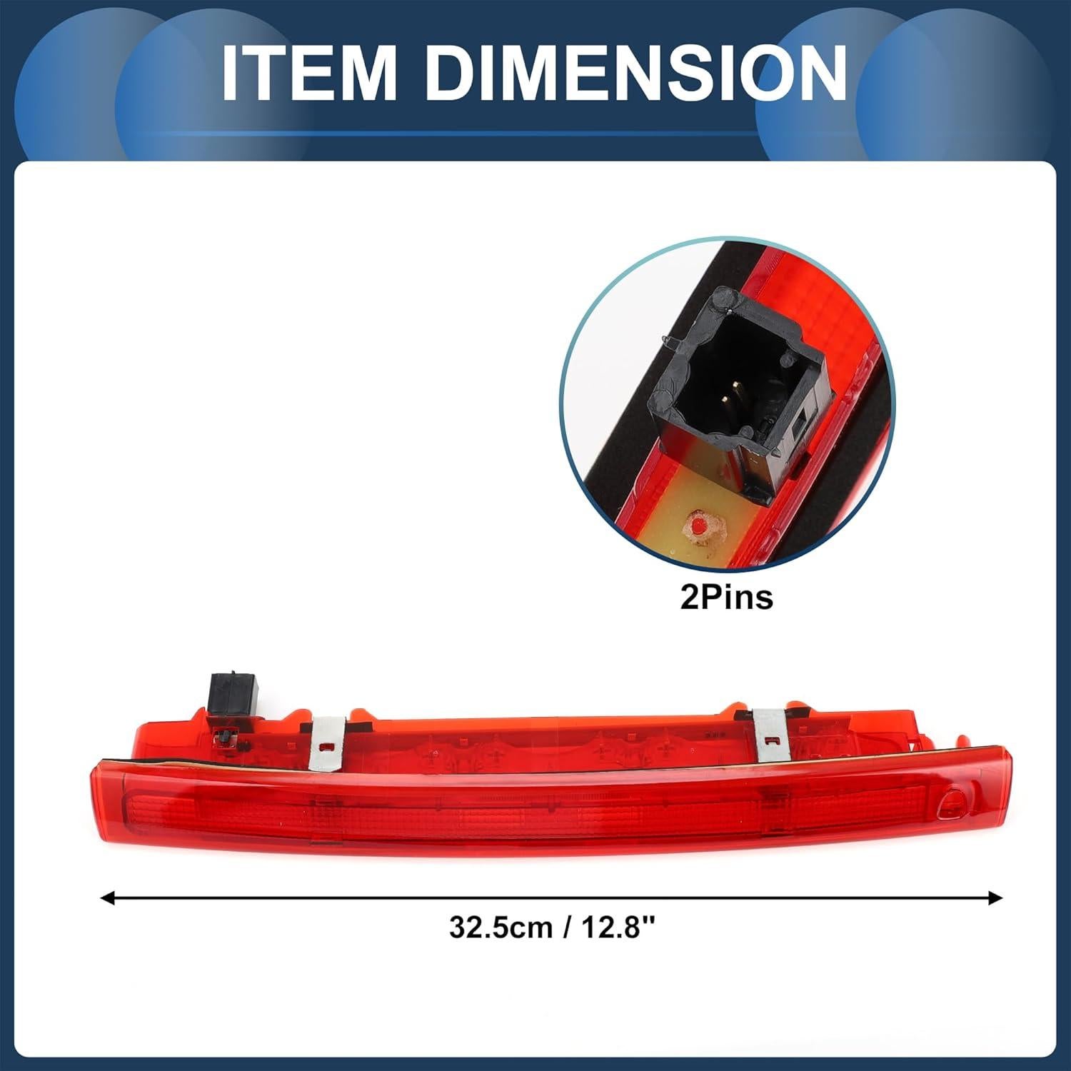 Luz de freno LED VekAuto 32.5cm roja impermeable para Renault