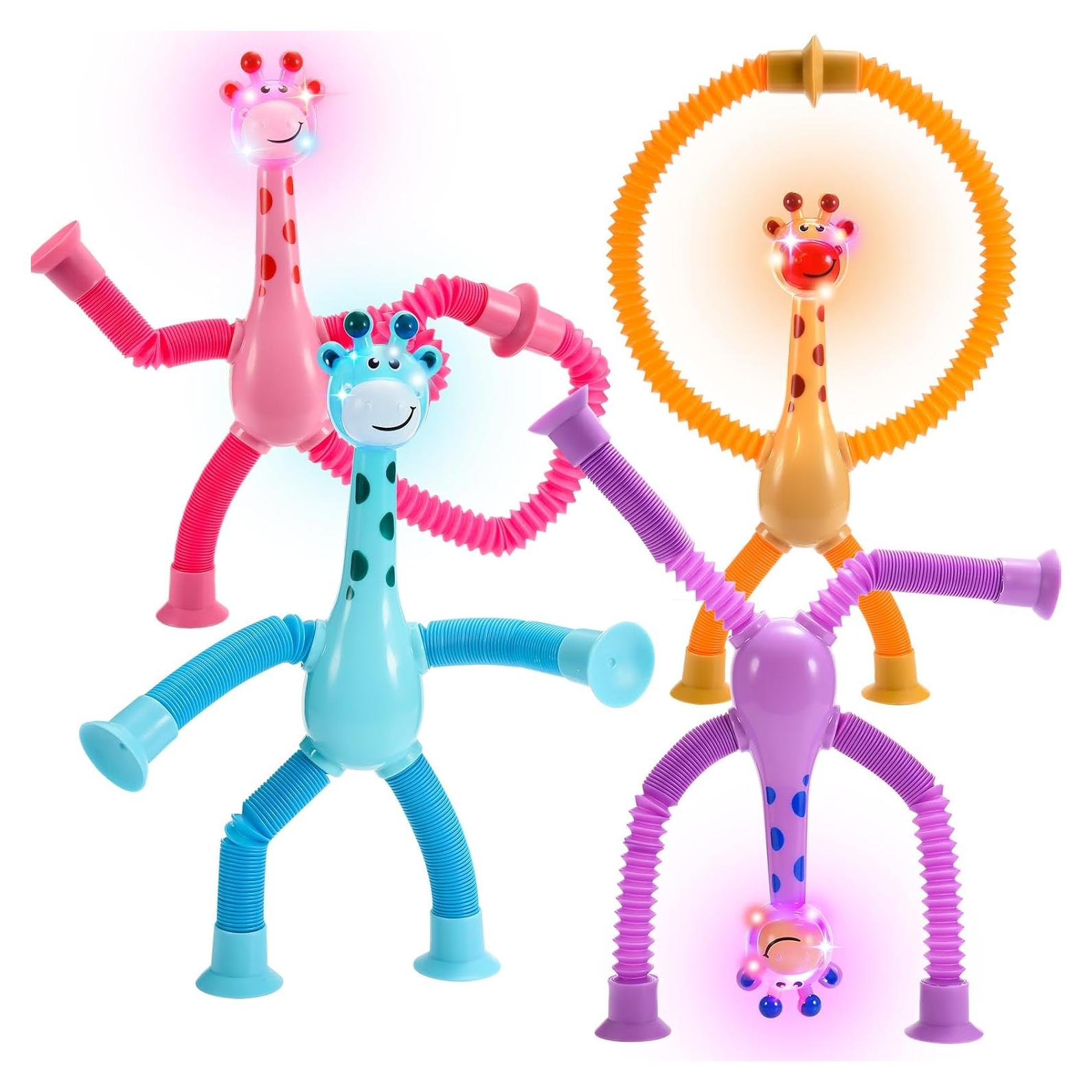 Juguetes Sensoriales Antiestrés Jirafa Delighkidz LED 4 Piezas