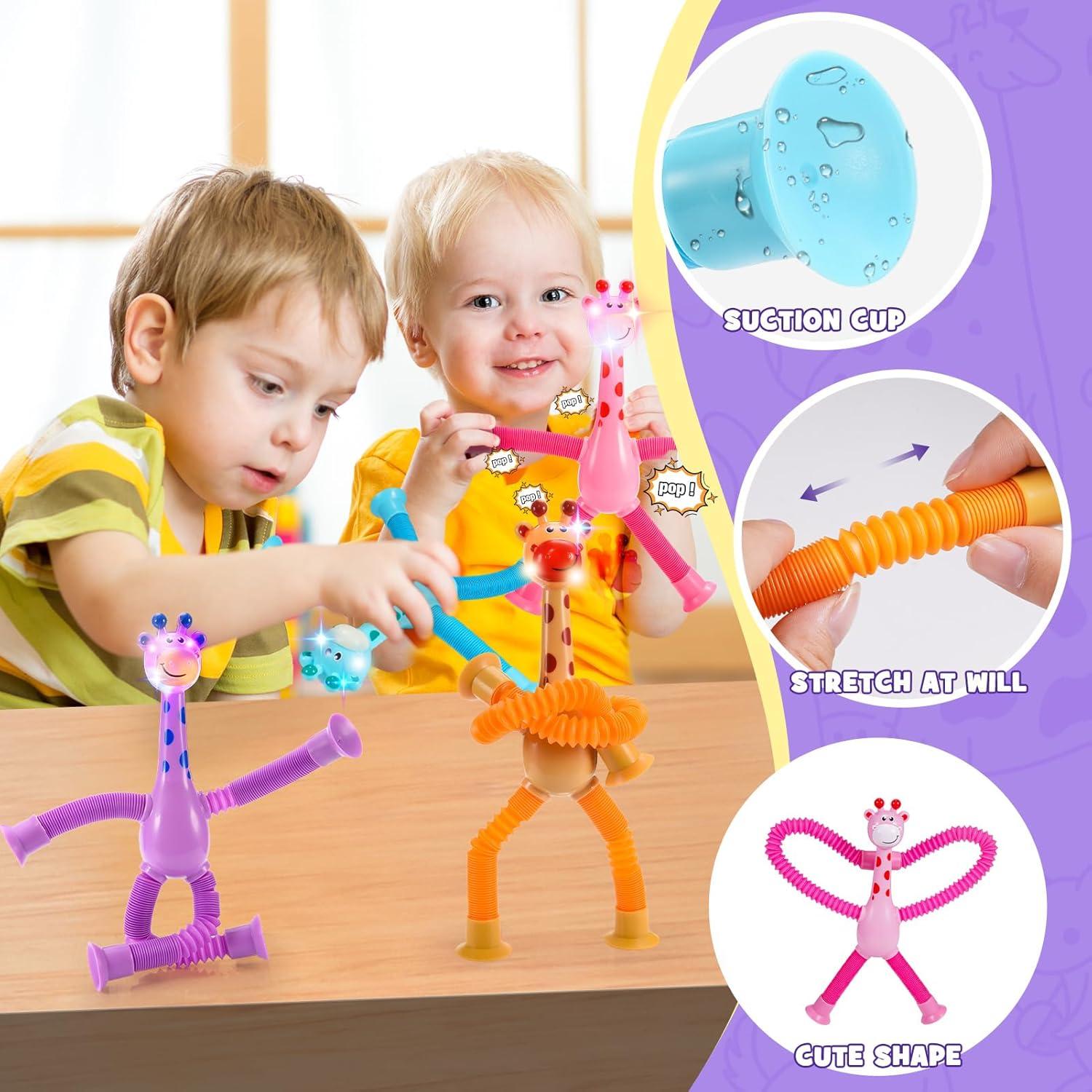 Juguetes Sensoriales Antiestrés Jirafa Delighkidz LED 4 Piezas