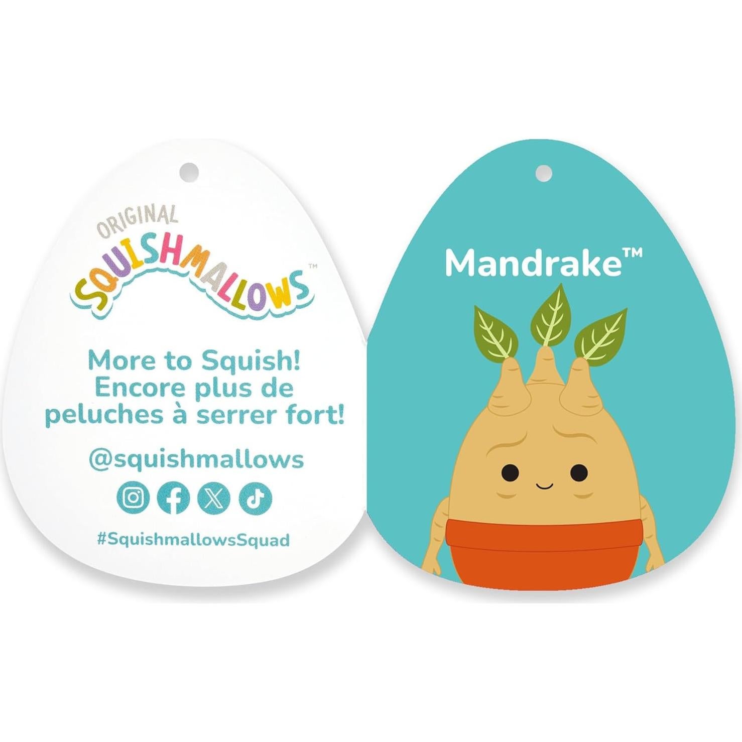 Squishmallows Mandrake Amarillo 25,4 cm Oficial Jazwares