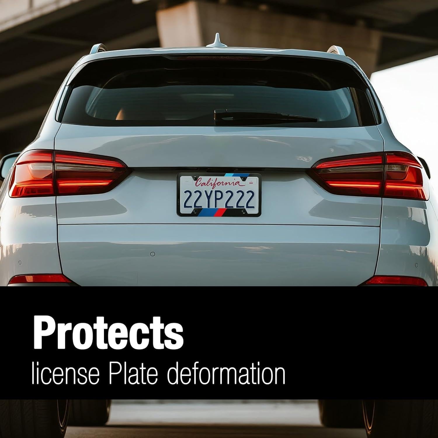 Marco de Placa de Licencia YUYOOOSEN Acero Inoxidable Negro 2PCS