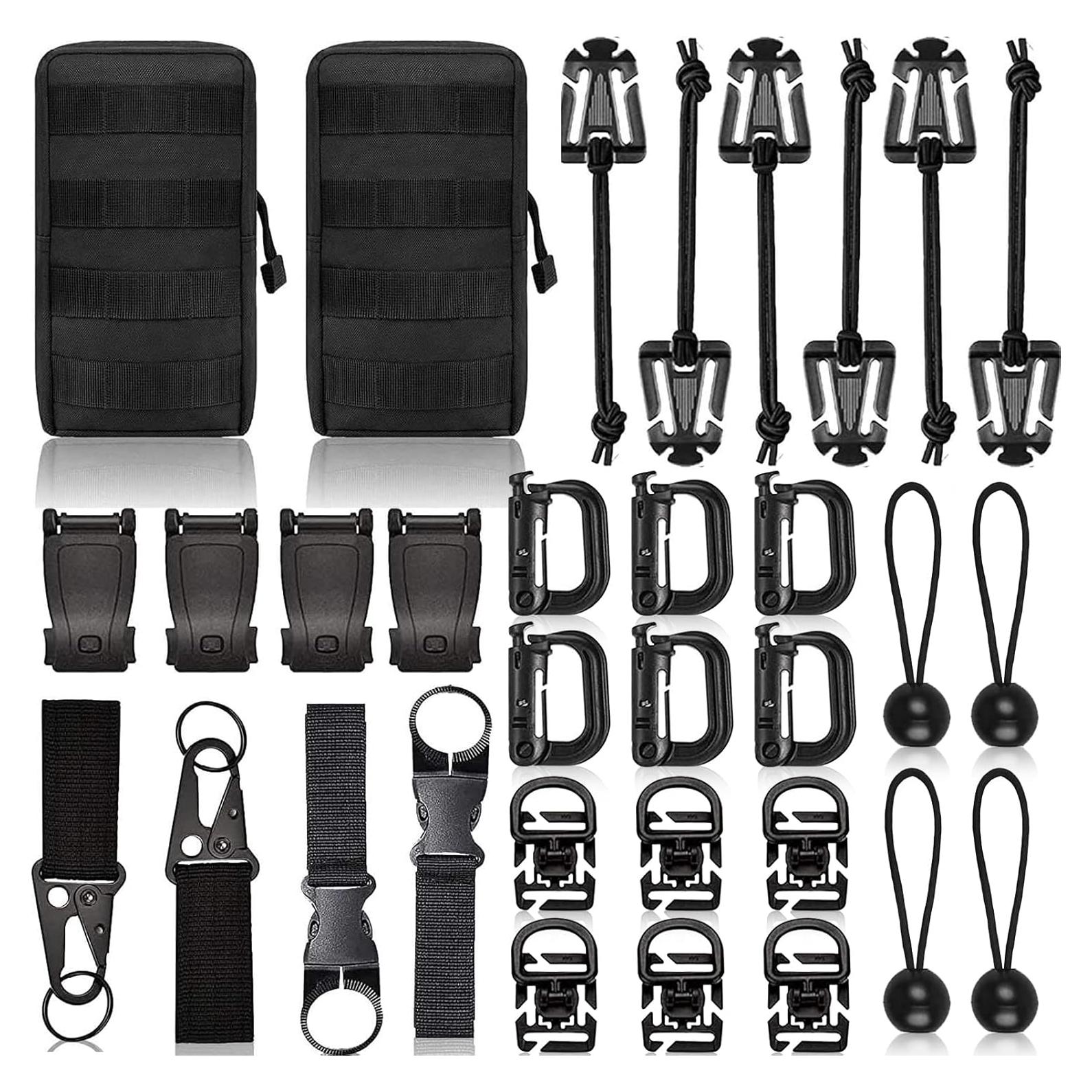 Kit de Accesorios Molle 28 Piezas SPORBA Nylon Negro
