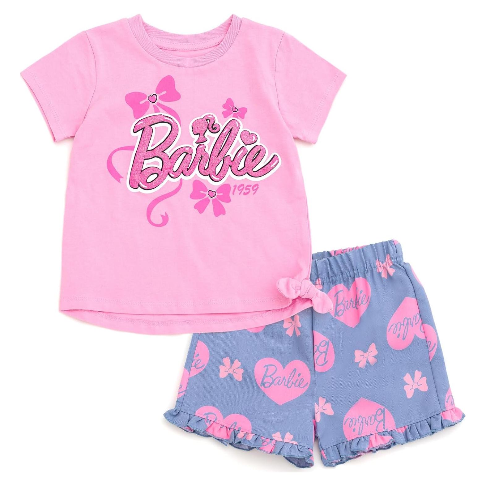 Conjunto camiseta peplum y shorts Barbie 7-8 años
