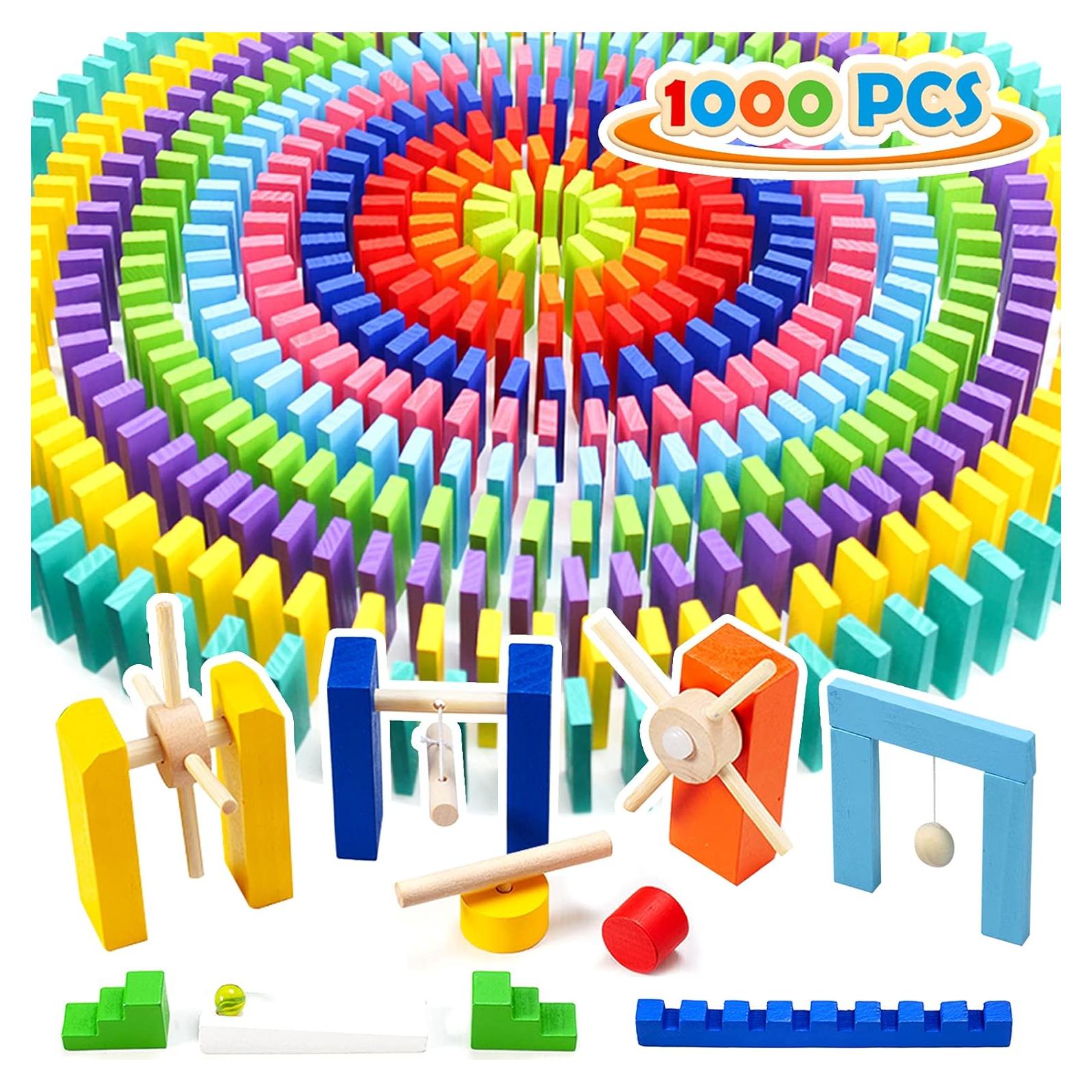 Set de Dominós de Madera WOOD CITY 1000 Piezas Coloridas