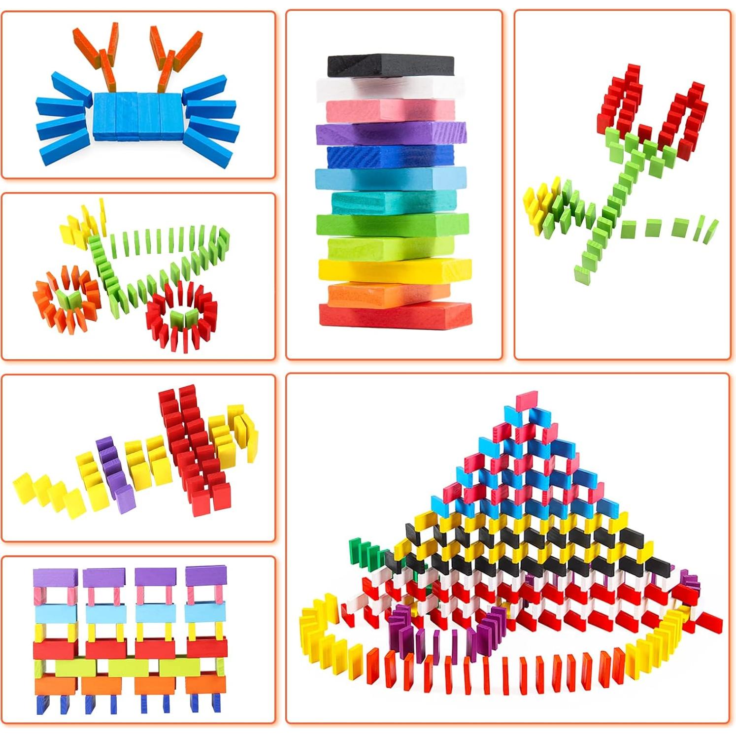 Set de Dominós de Madera WOOD CITY 1000 Piezas Coloridas