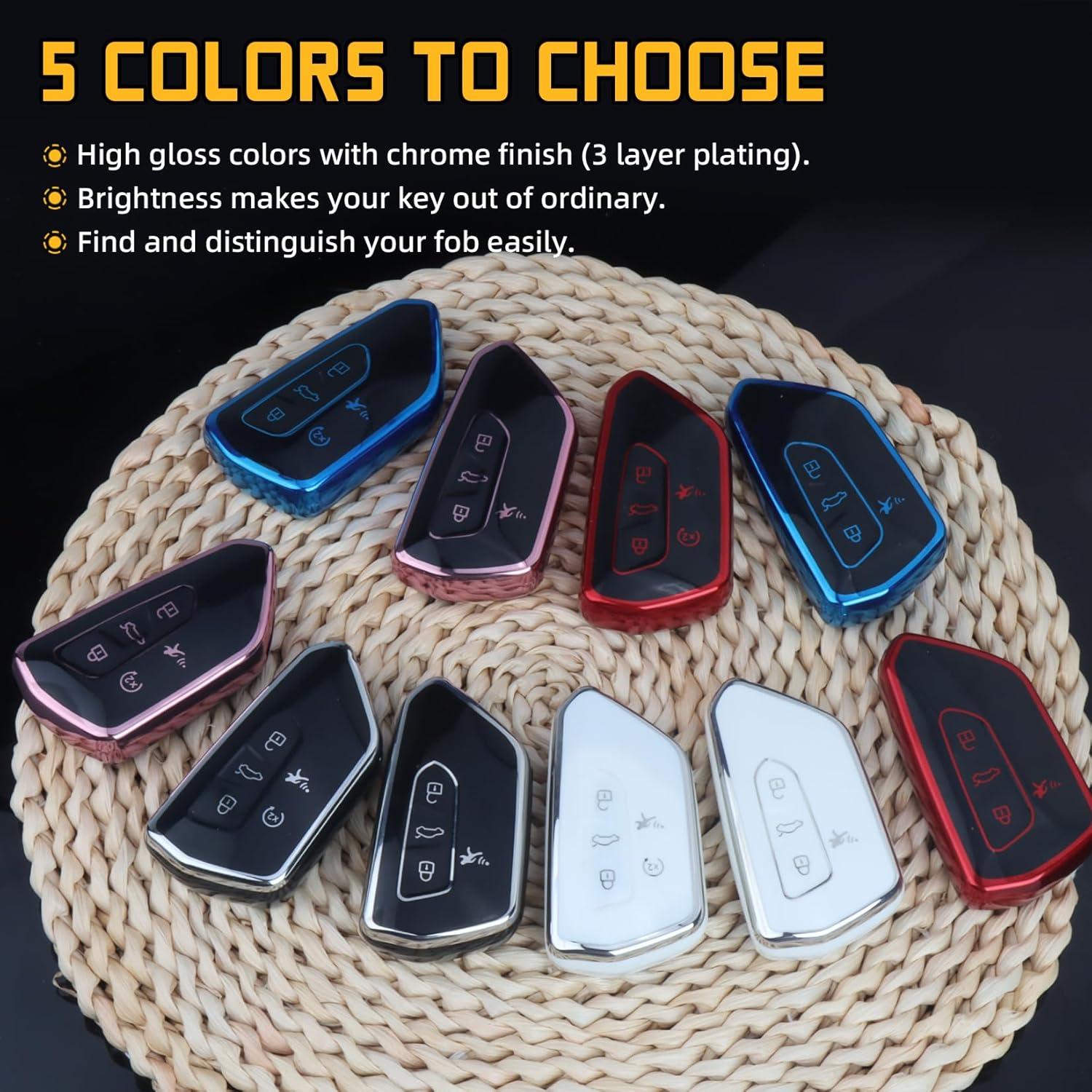 Cubierta de llavero Volkswagen FT FUNTOR 5 Botones TPU Negro