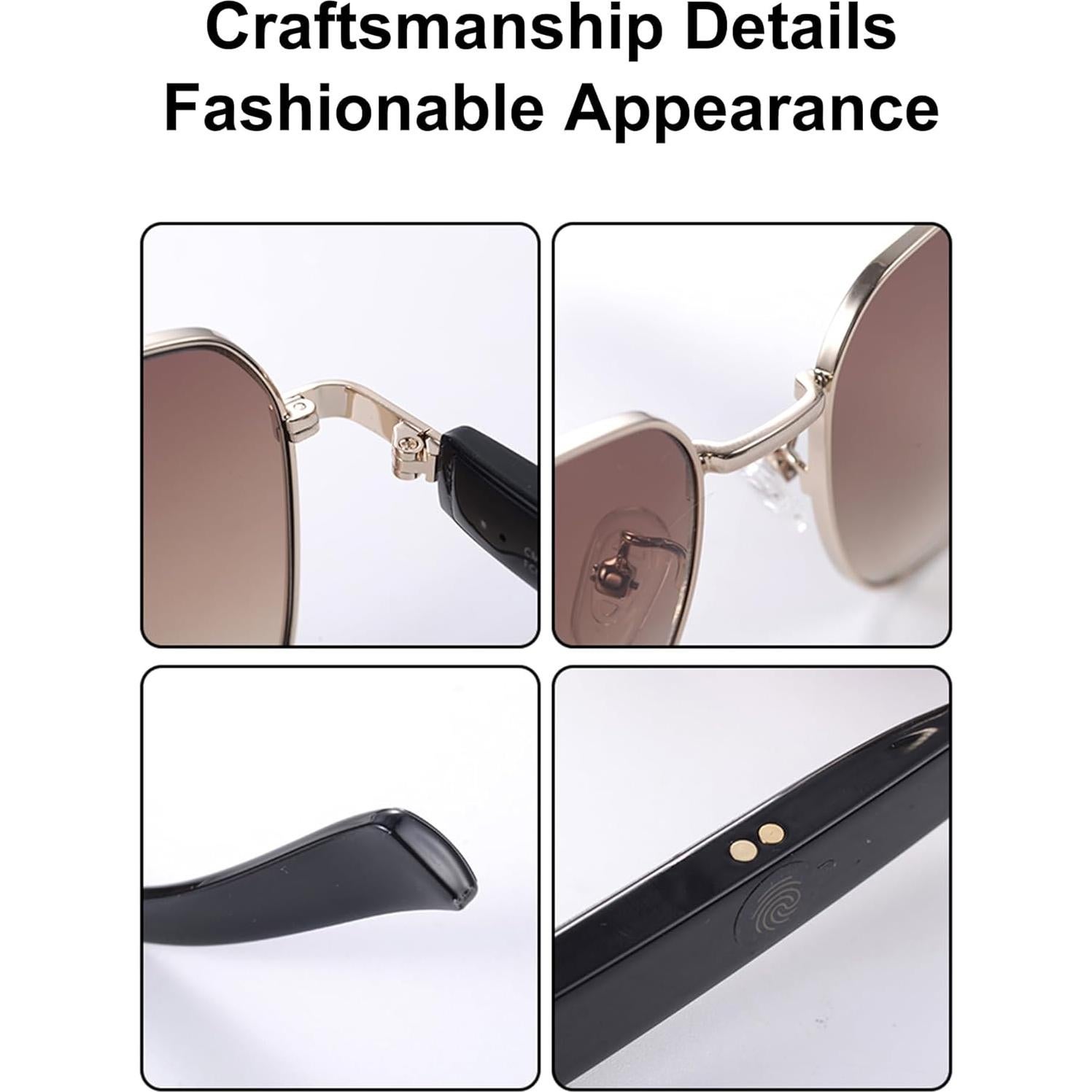 Gafas Inteligentes TZLQAYS Rosa Polarizadas Bluetooth 5.4