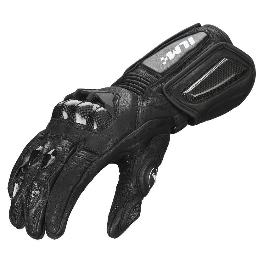 Guantes de Motocicleta ILM GRC01L Cuero Transpirables M