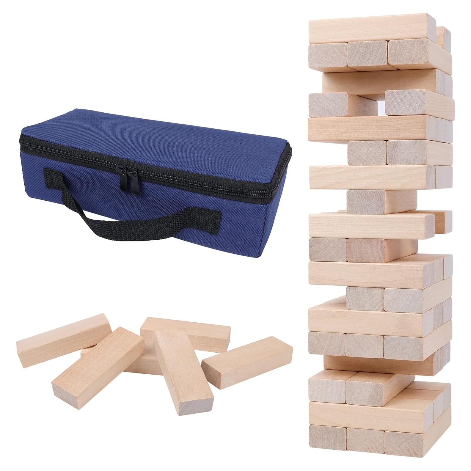 Juego de Torre de Caída GOTHINK de Madera 54 Piezas