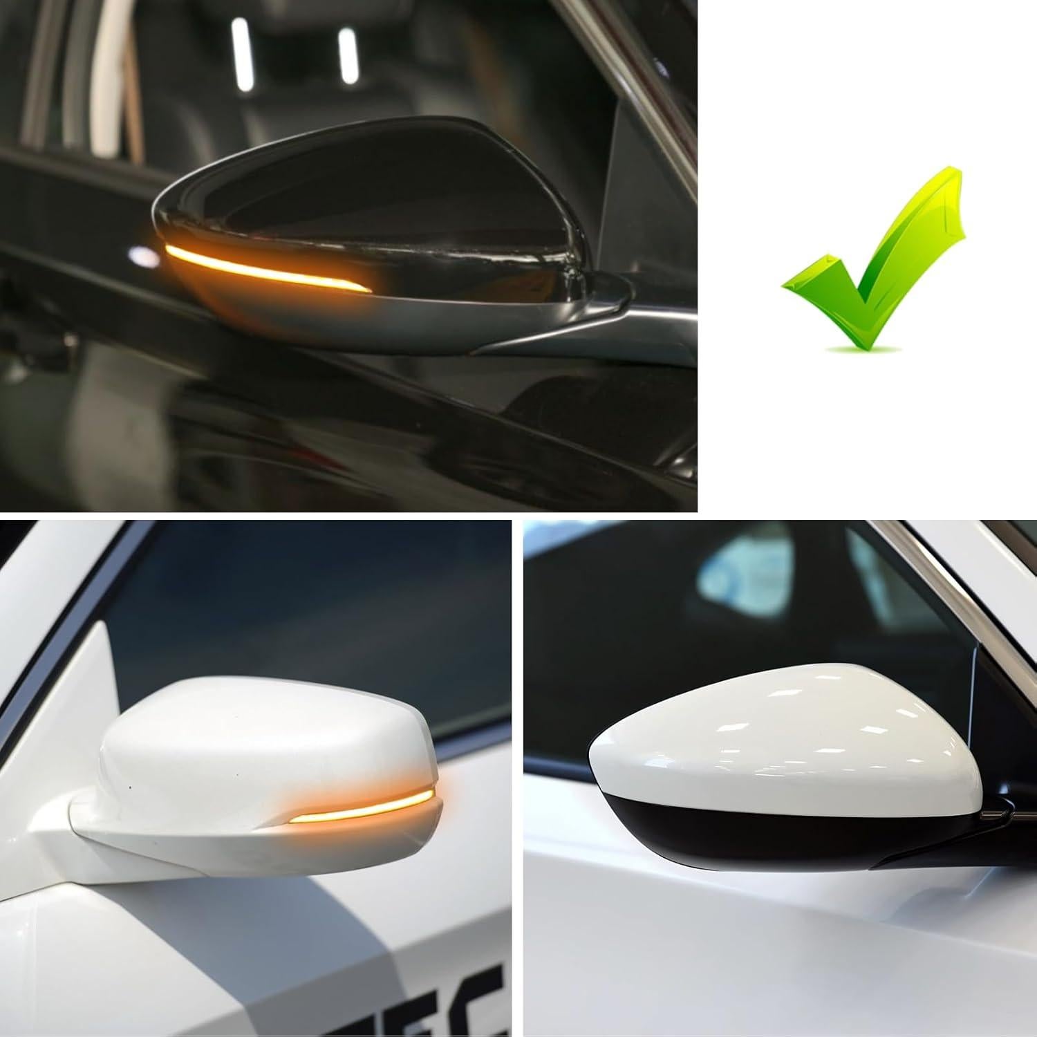 Tapas de Espejo Abodvu para Honda Accord 2018-2022, Negro Brillante, 1 Par